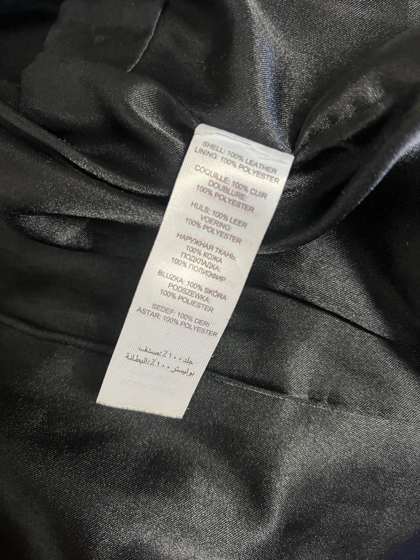 Perfecto en Cuir Véritable Noir Irisé - Coupe Cintrée & Courte - T. 40 (L)