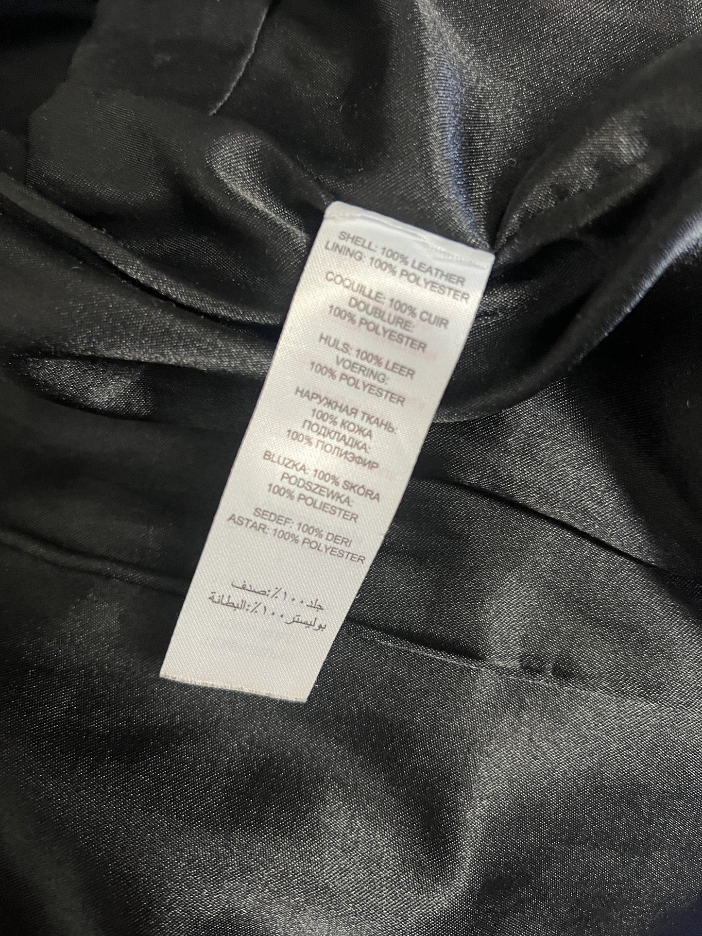 Perfecto en Cuir Véritable Noir Irisé - Coupe Cintrée & Courte - T. 40 (L)