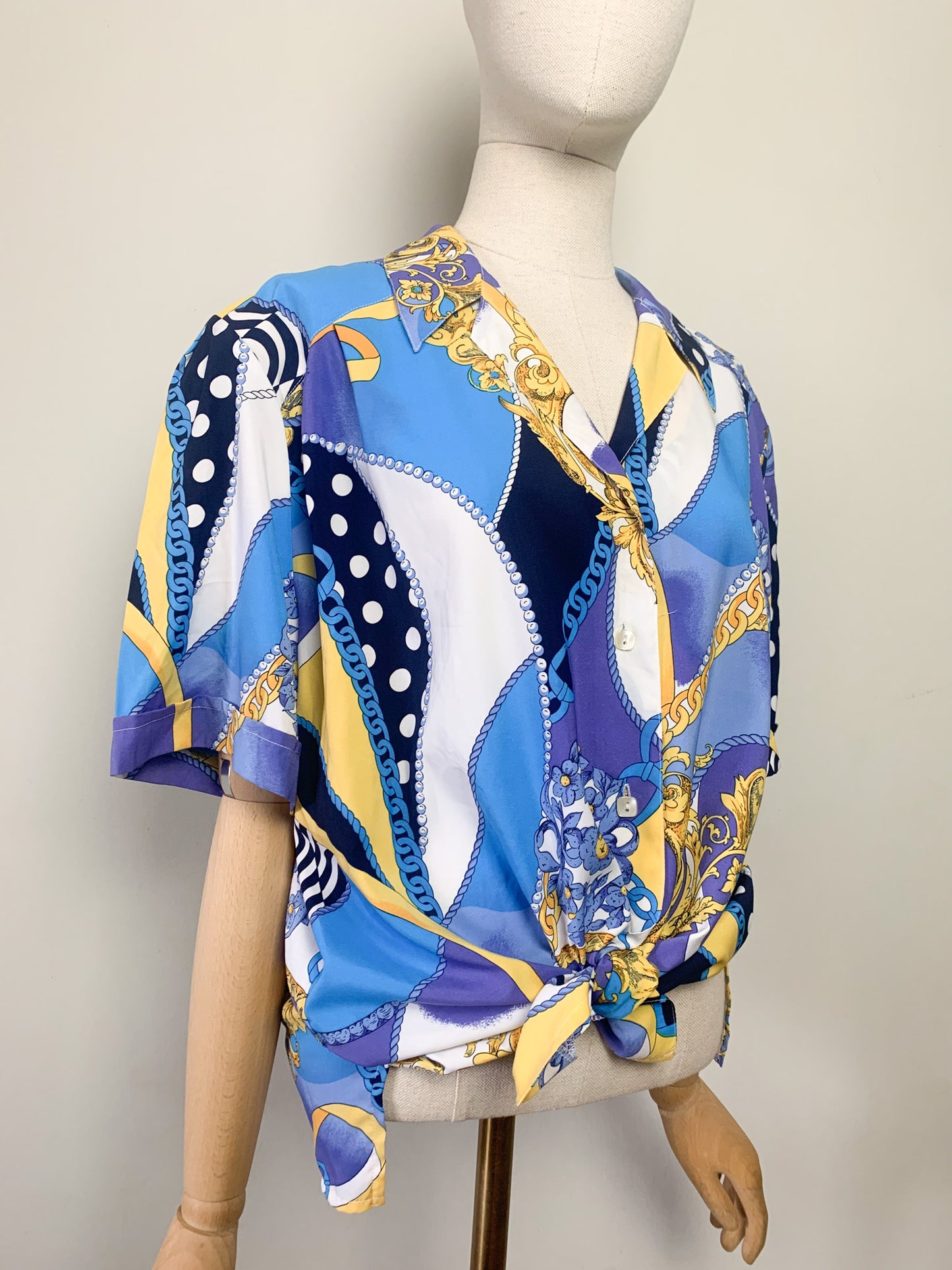 Chemisier imprimé « foulard » vintage Lewinger