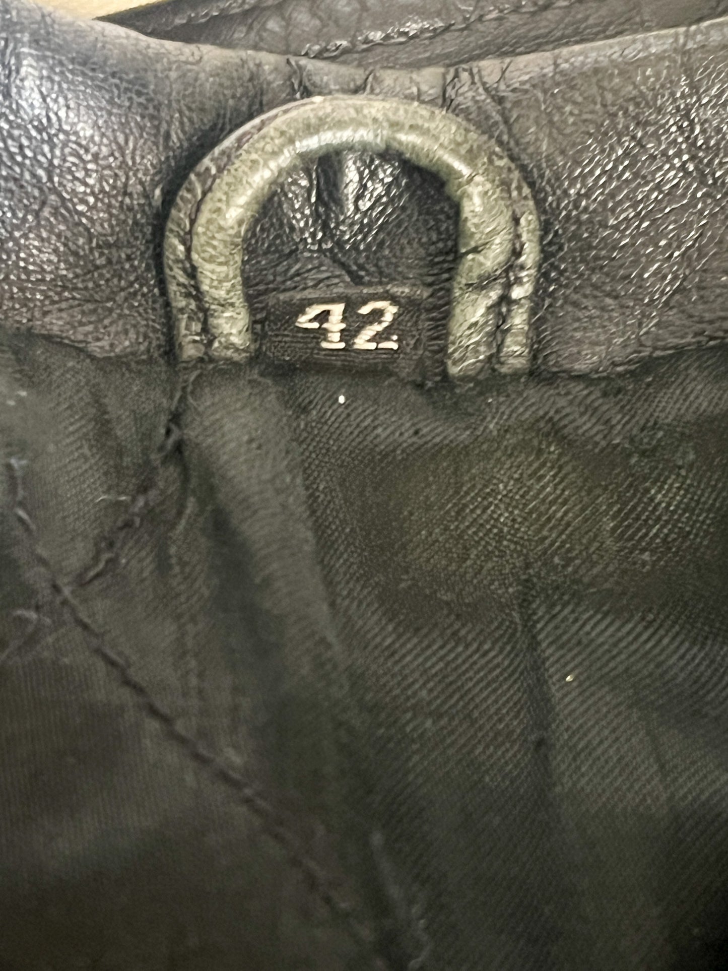 Manteau Blouson Cuir Noir Vintage Années 80/90 - Coupe Oversize - Taille 42