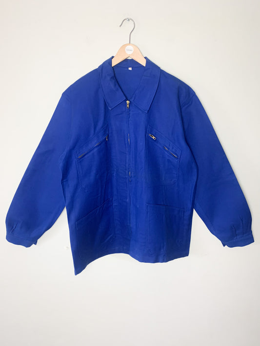Veste Workwear Vintage Années 80 VÉTRA - Made in France - 100% Coton Sanfor - T. 3 (L/XL)