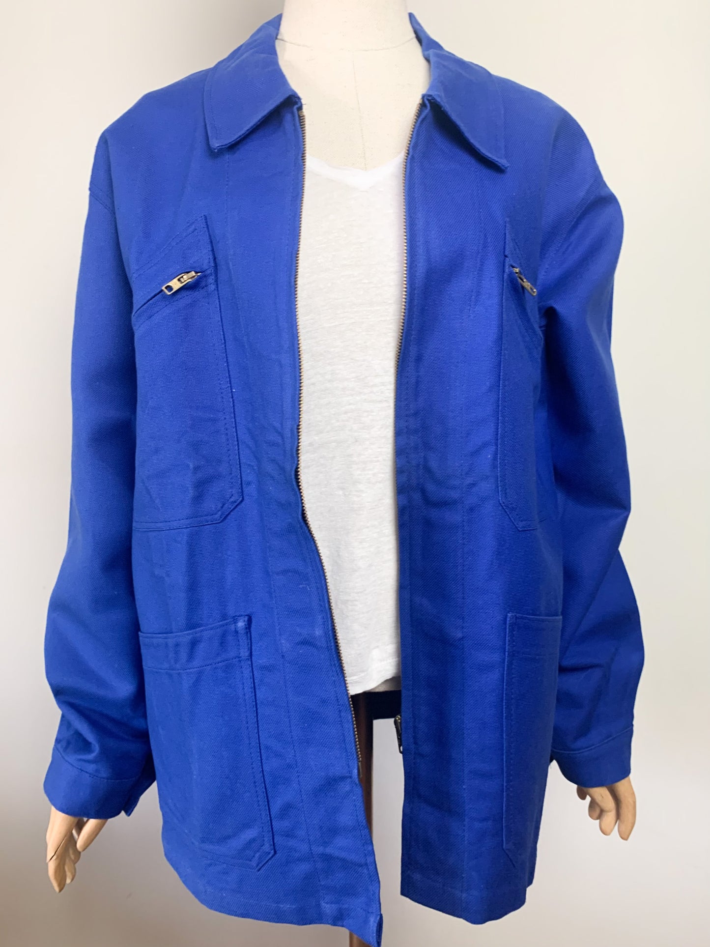 Veste Workwear Vintage Années 80 VÉTRA - Made in France - 100% Coton Sanfor - T. 3 (L/XL)