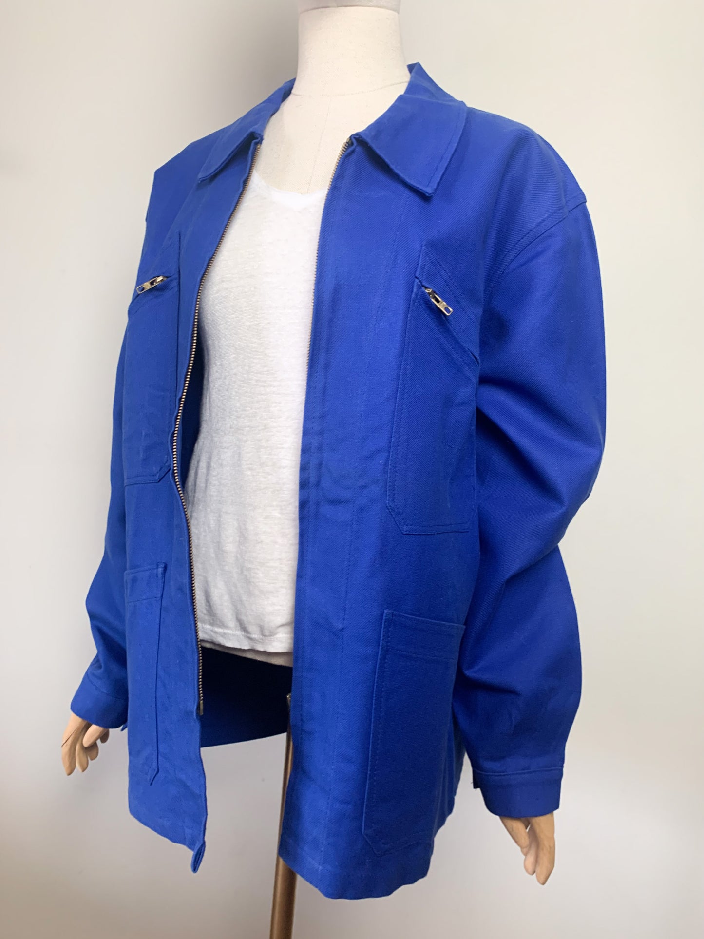Veste Workwear Vintage Années 80 VÉTRA - Made in France - 100% Coton Sanfor - T. 3 (L/XL)