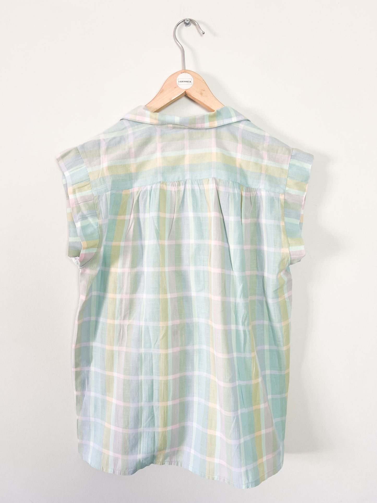 Chemise Vintage Années 80 Pastel – Carreaux & Rayures – Yves Daincourt Paris – Taille 40