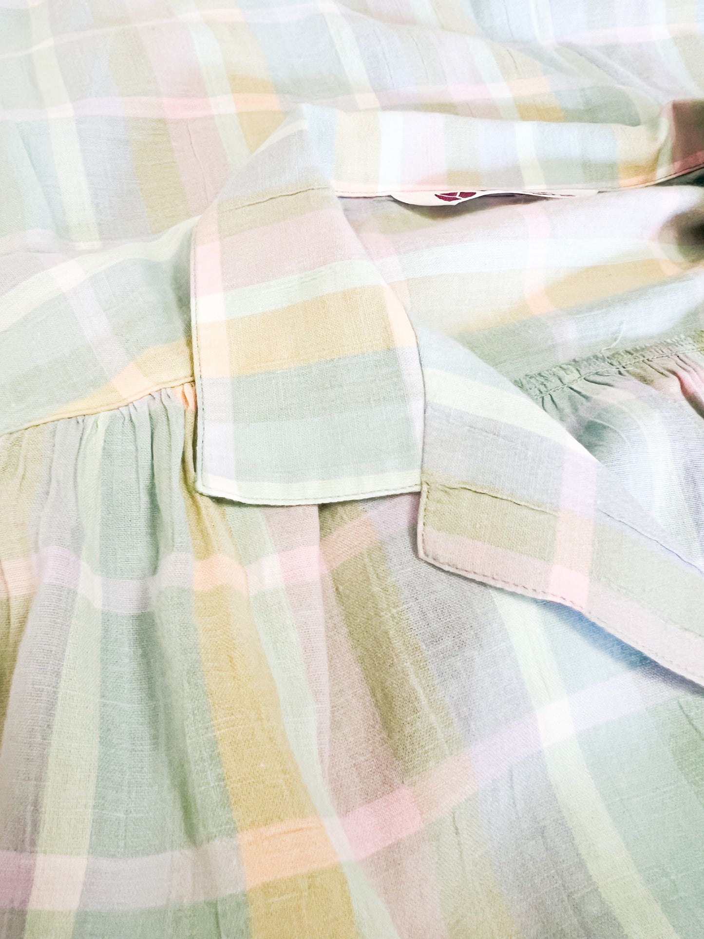 Chemise Vintage Années 80 Pastel – Carreaux & Rayures – Yves Daincourt Paris – Taille 40