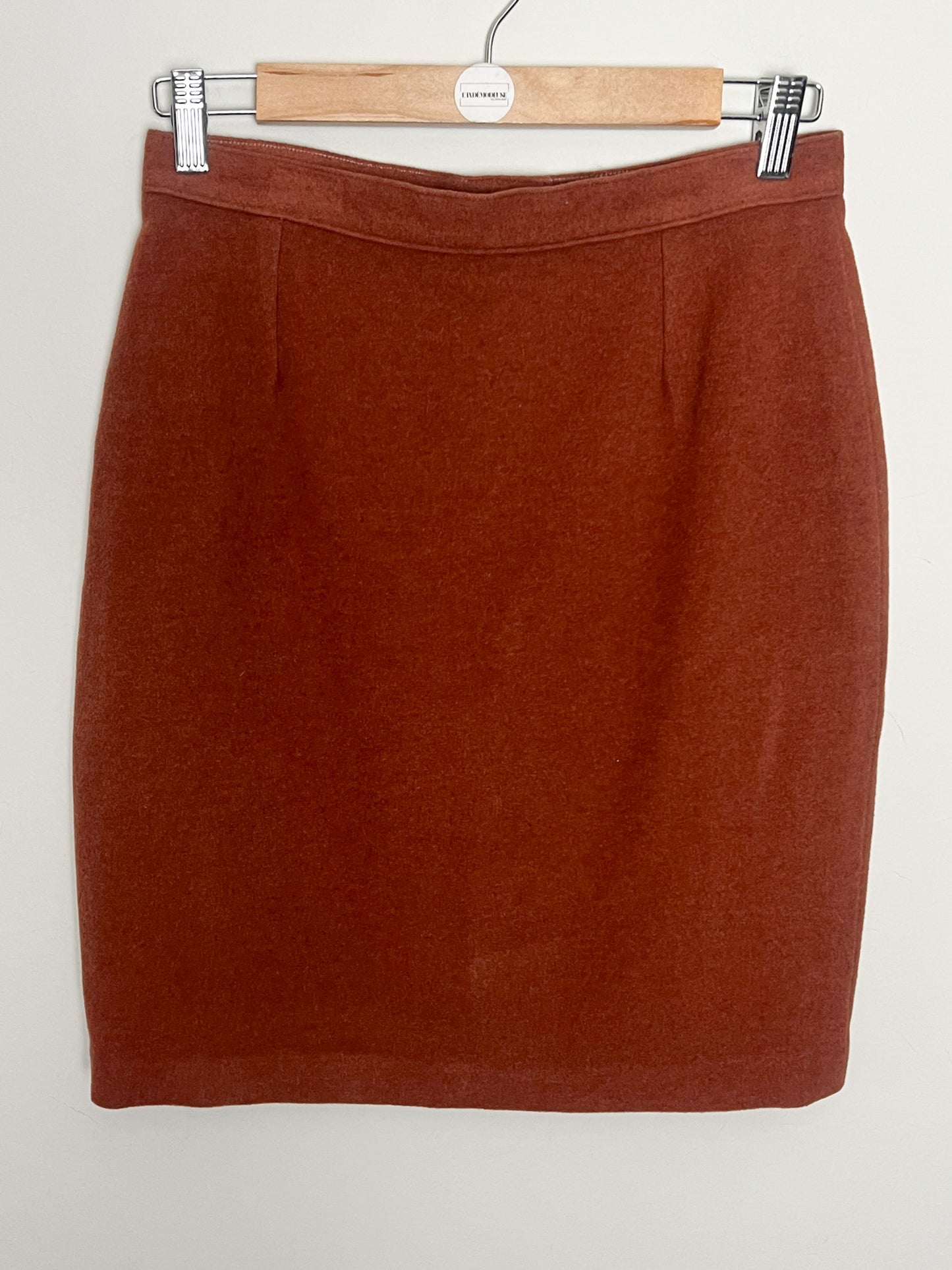 Jupe Droite Vintage Laine & Cachemire T. 36/38 (S/M) - Marron Noisette