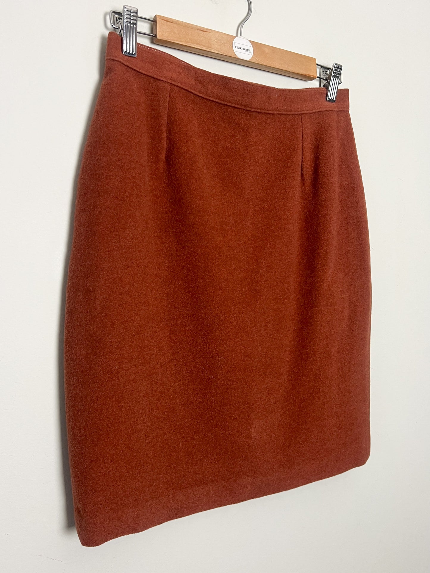 Jupe Droite Vintage Laine & Cachemire T. 36/38 (S/M) - Marron Noisette