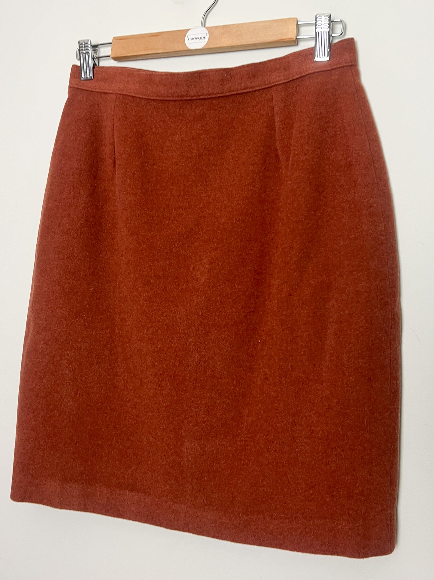 Jupe Droite Vintage Laine & Cachemire T. 36/38 (S/M) - Marron Noisette
