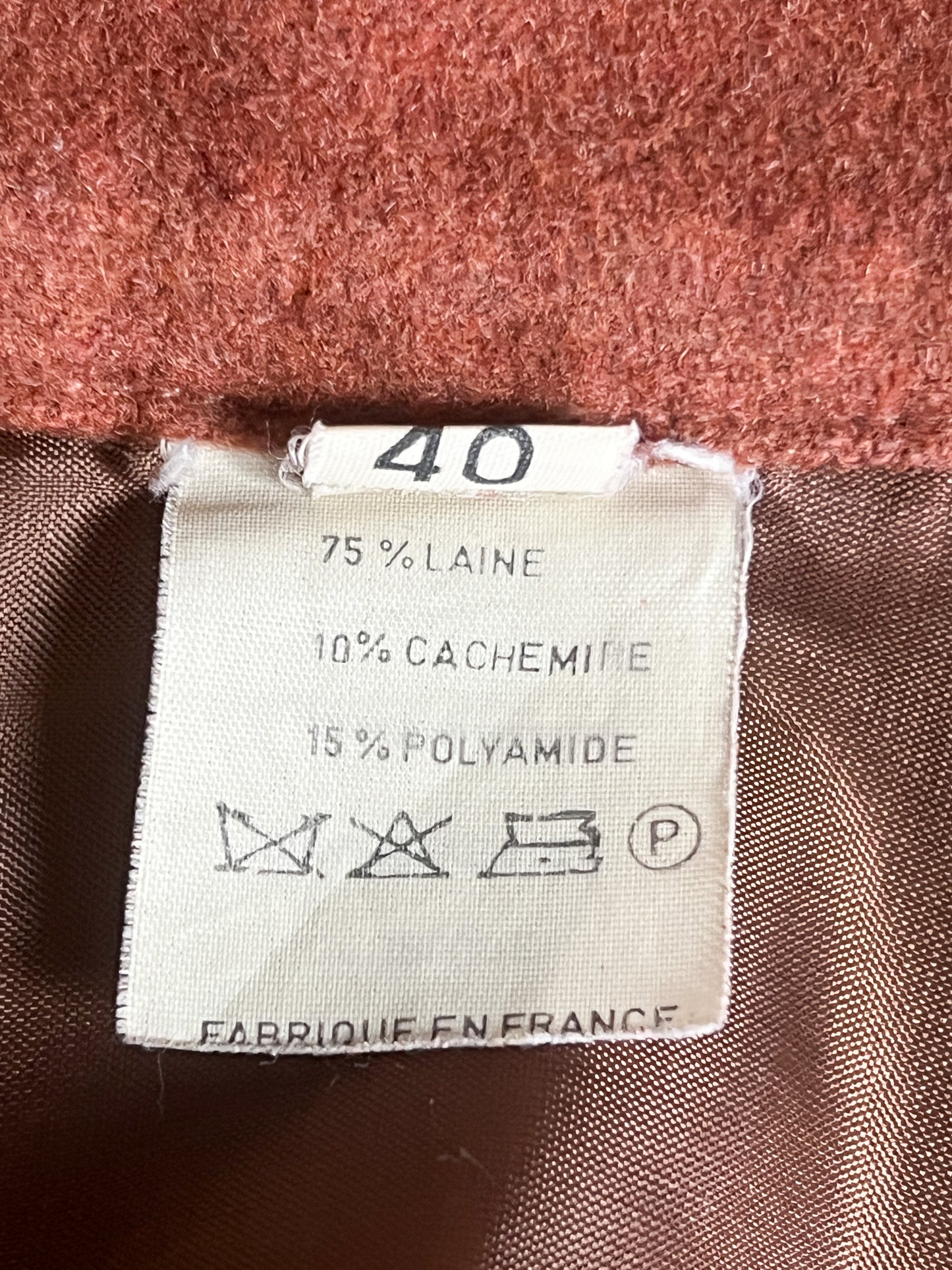 Jupe Droite Vintage Laine & Cachemire T. 36/38 (S/M) - Marron Noisette