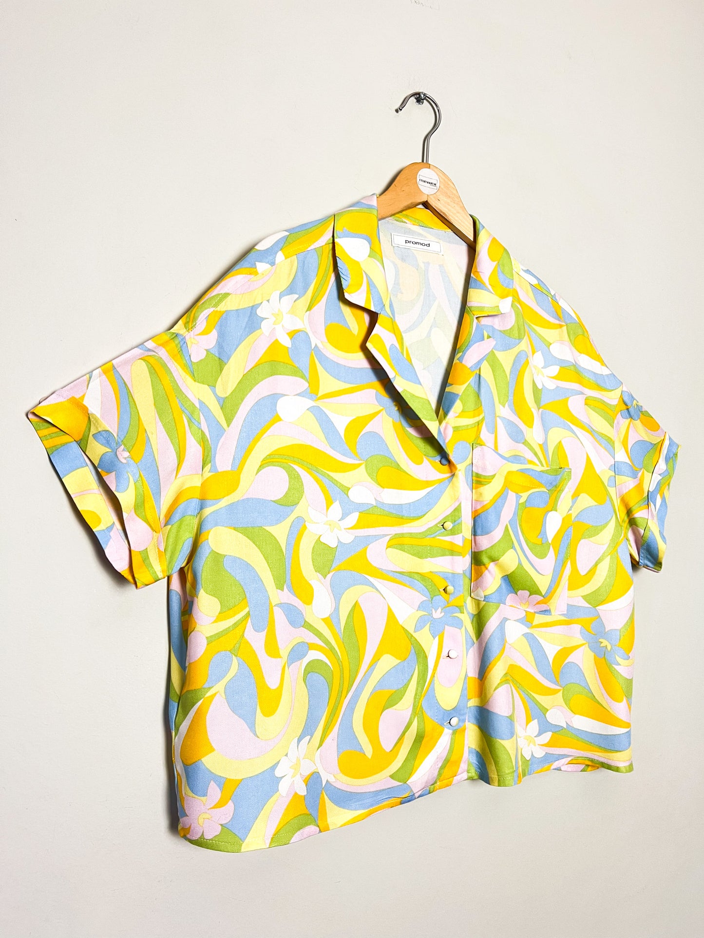 Chemise Oversize Promod – Imprimé Psychédélique 70's – 100% Viscose – Taille 38