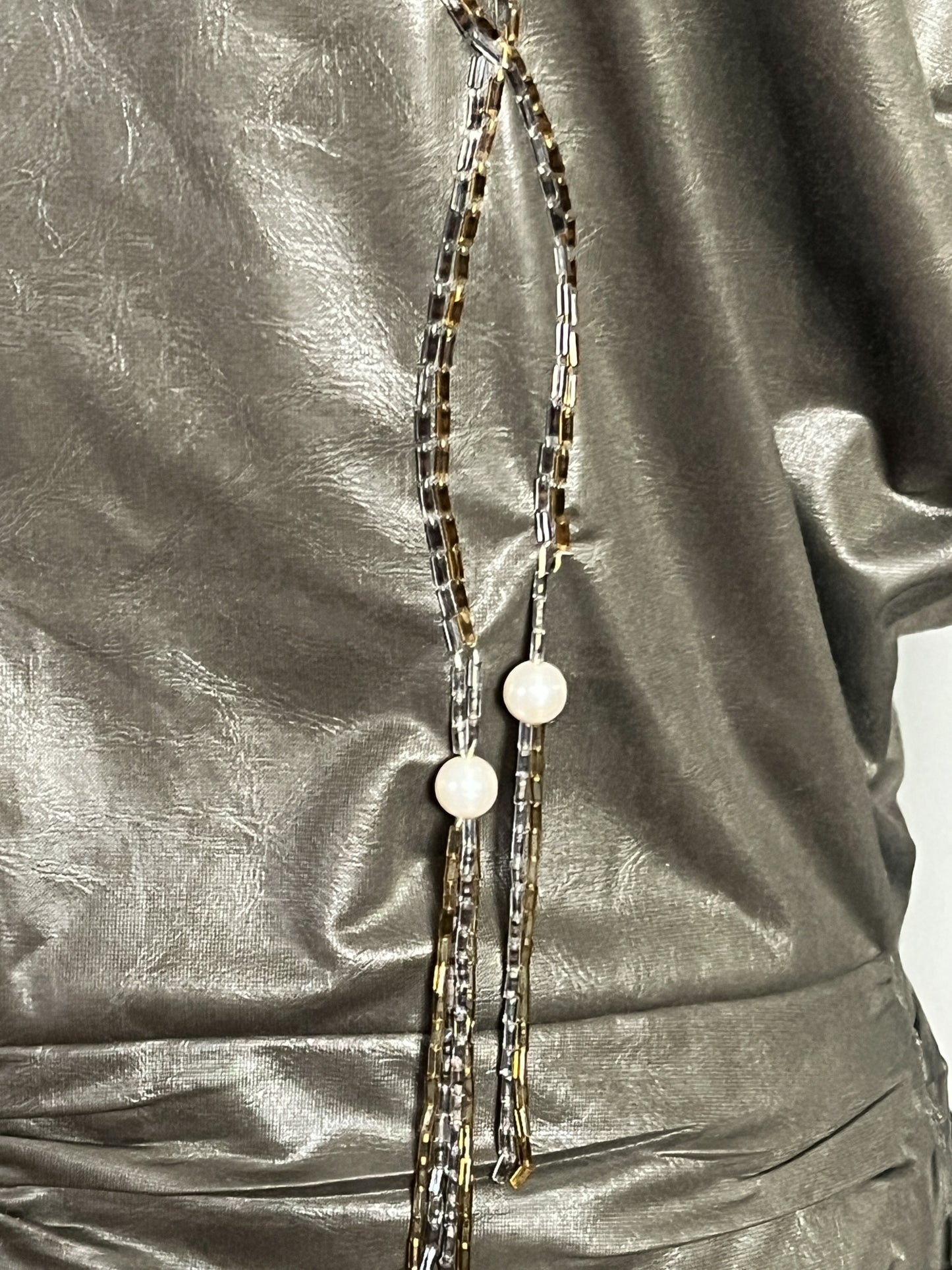 Robe Vintage Kaki Années 80 - Manches Chauve-souris, Broderie Strass - T. 36