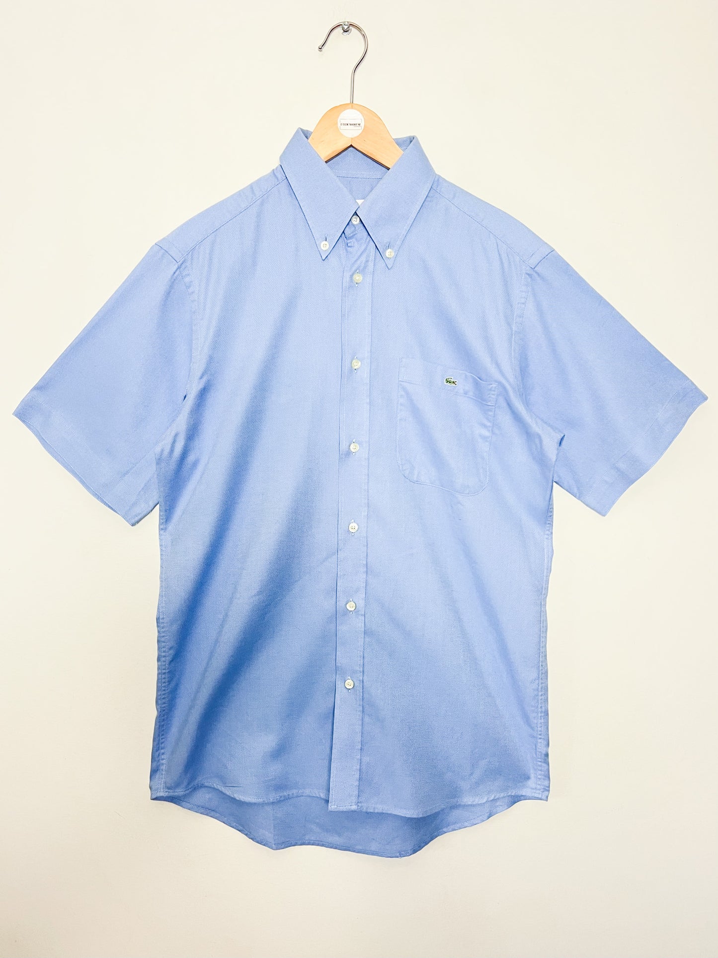 Chemise Vintage Lacoste Bleu Ciel – 100% Coton – Coupe Homme/Unisexe – Taille 38 (S/M)