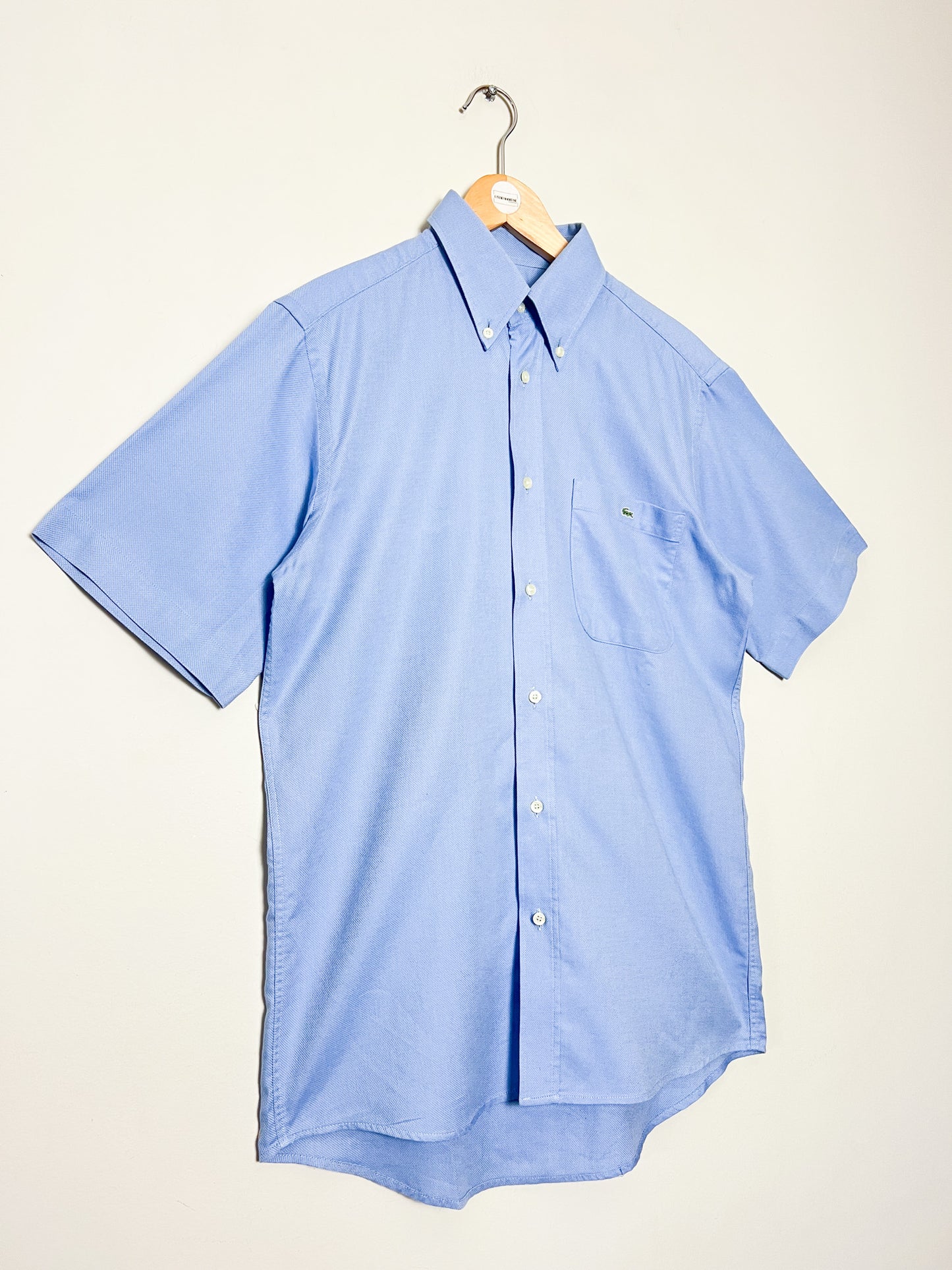 Chemise Vintage Lacoste Bleu Ciel – 100% Coton – Coupe Homme/Unisexe – Taille 38 (S/M)