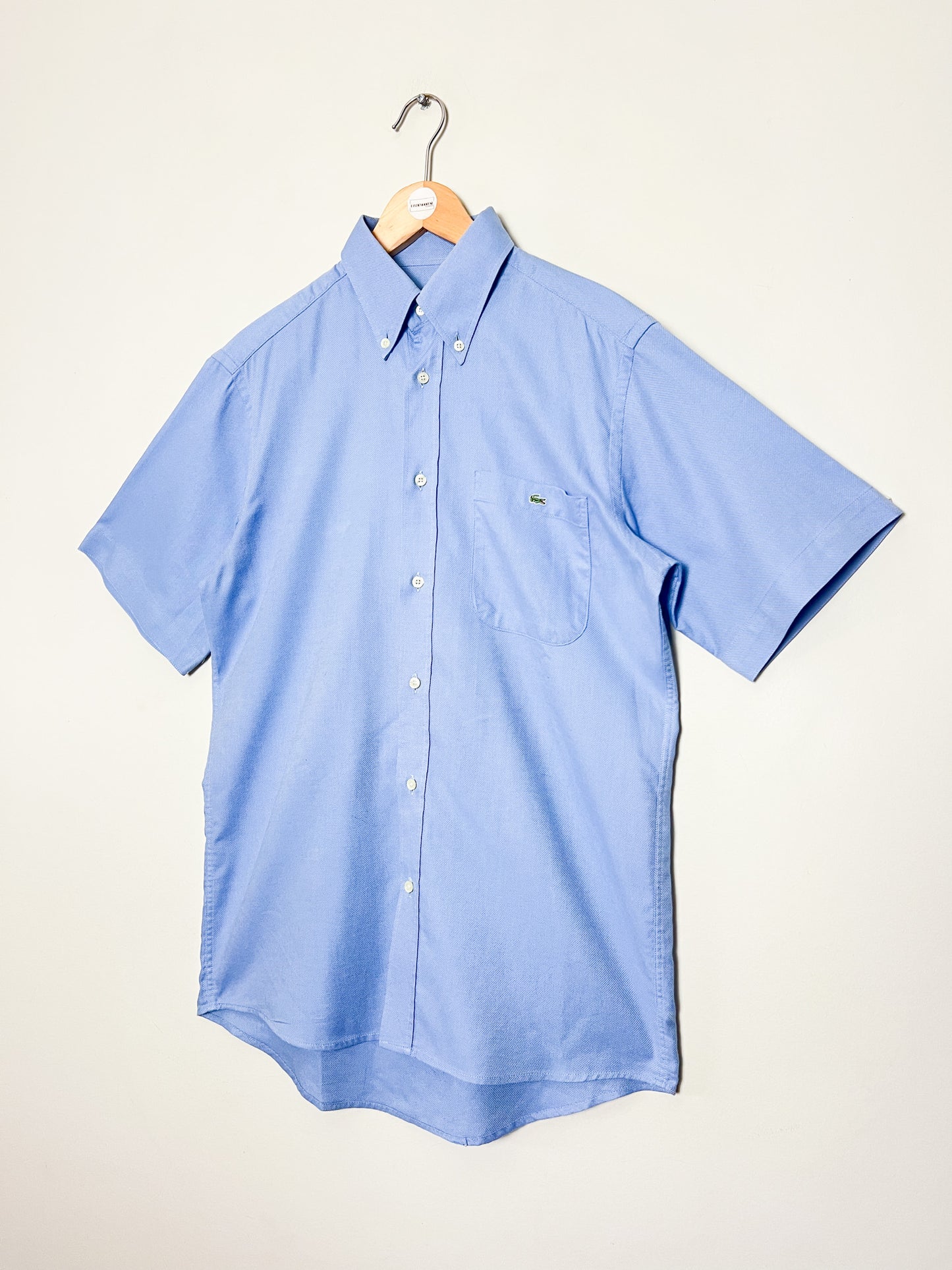 Chemise Vintage Lacoste Bleu Ciel – 100% Coton – Coupe Homme/Unisexe – Taille 38 (S/M)