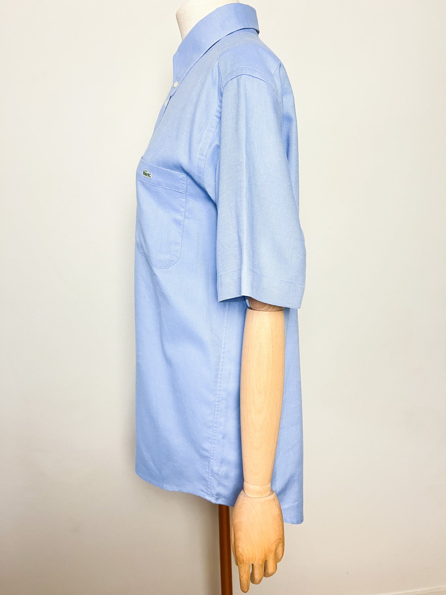 Chemise Vintage Lacoste Bleu Ciel – 100% Coton – Coupe Homme/Unisexe – Taille 38 (S/M)