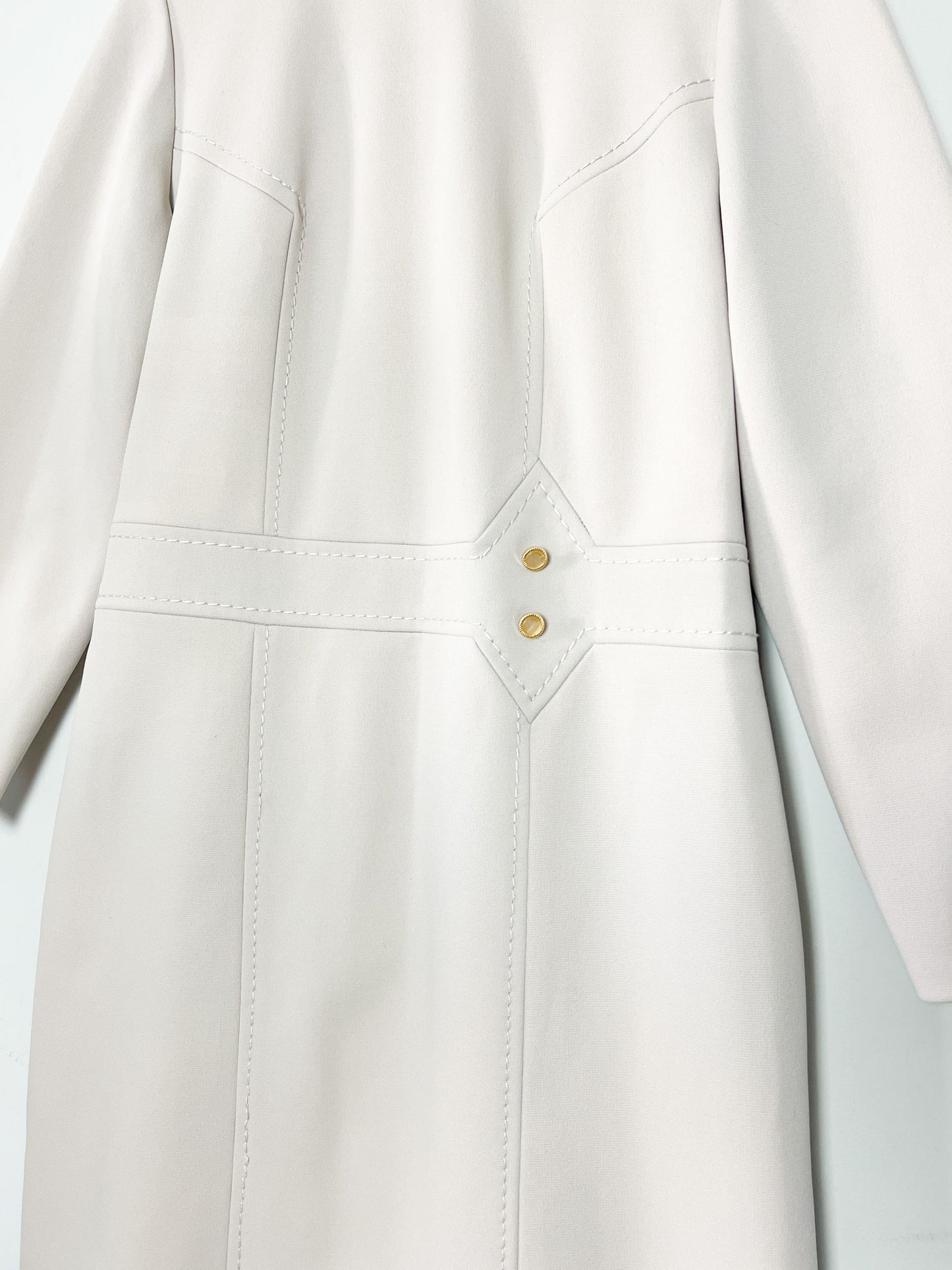 Robe Midi Crème Vintage Années 60 Ritournelle - Coupe Structurée - T. 36/38