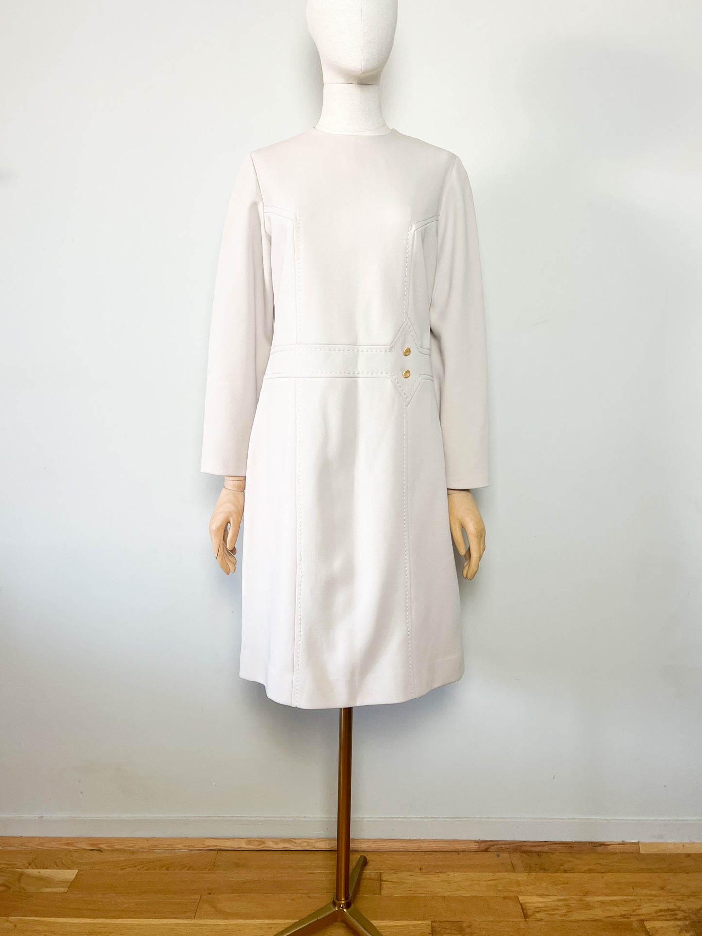 Robe Midi Crème Vintage Années 60 Ritournelle - Coupe Structurée - T. 36/38