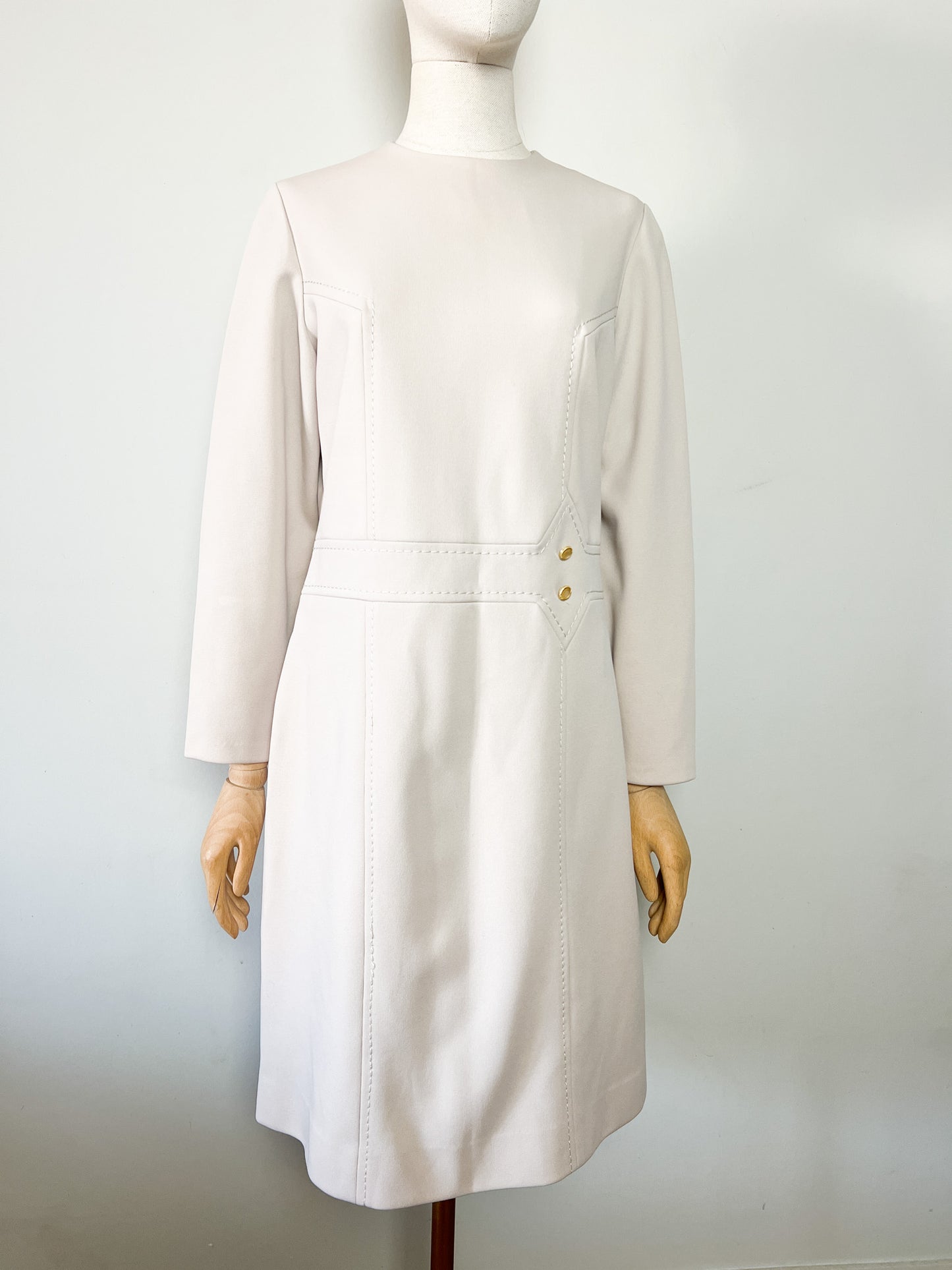 Robe Midi Crème Vintage Années 60 Ritournelle - Coupe Structurée - T. 36/38