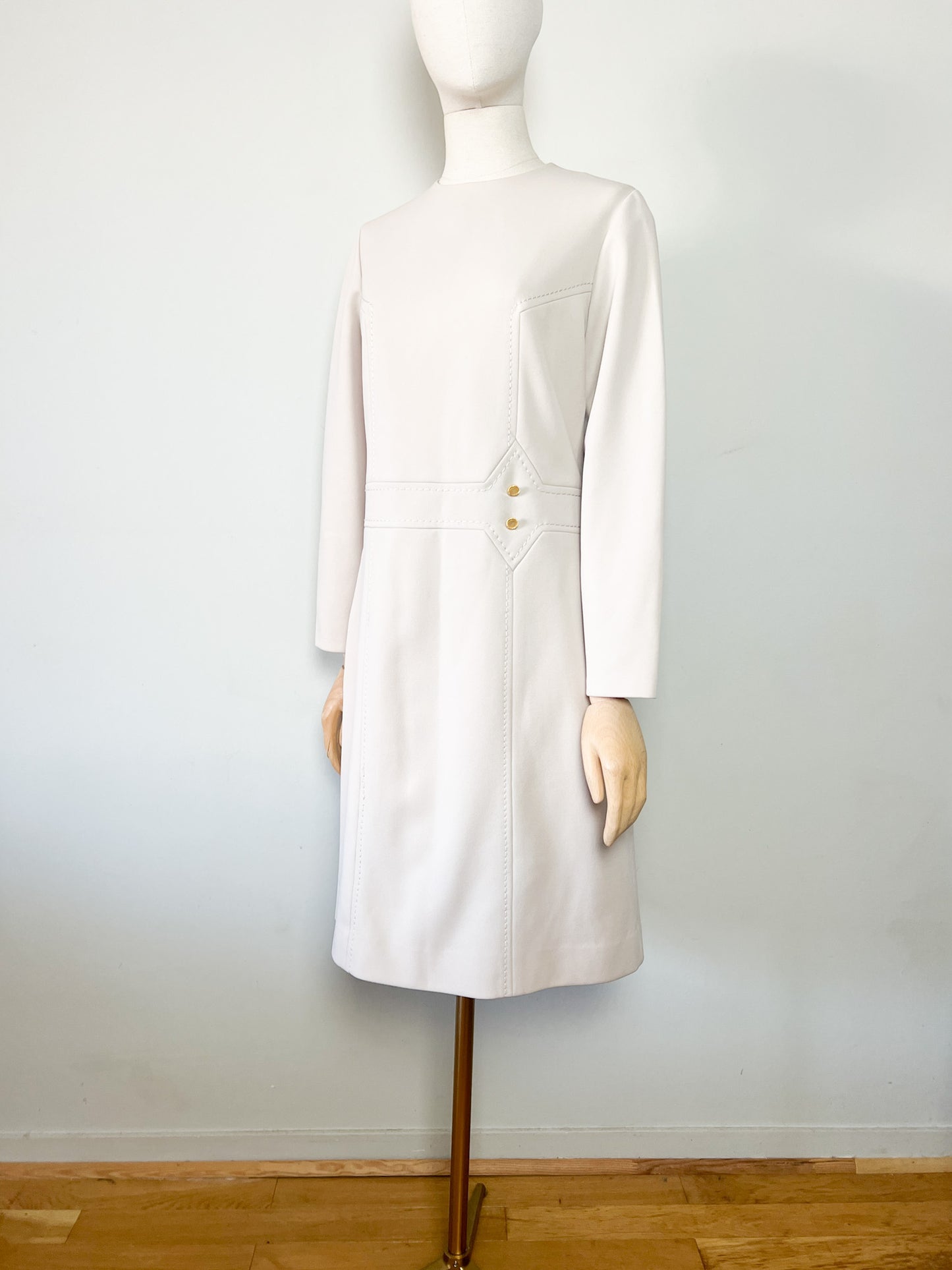 Robe Midi Crème Vintage Années 60 Ritournelle - Coupe Structurée - T. 36/38