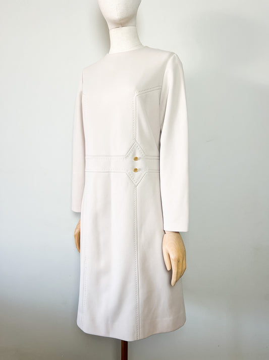 Robe Midi Crème Vintage Années 60 Ritournelle - Coupe Structurée - T. 36/38