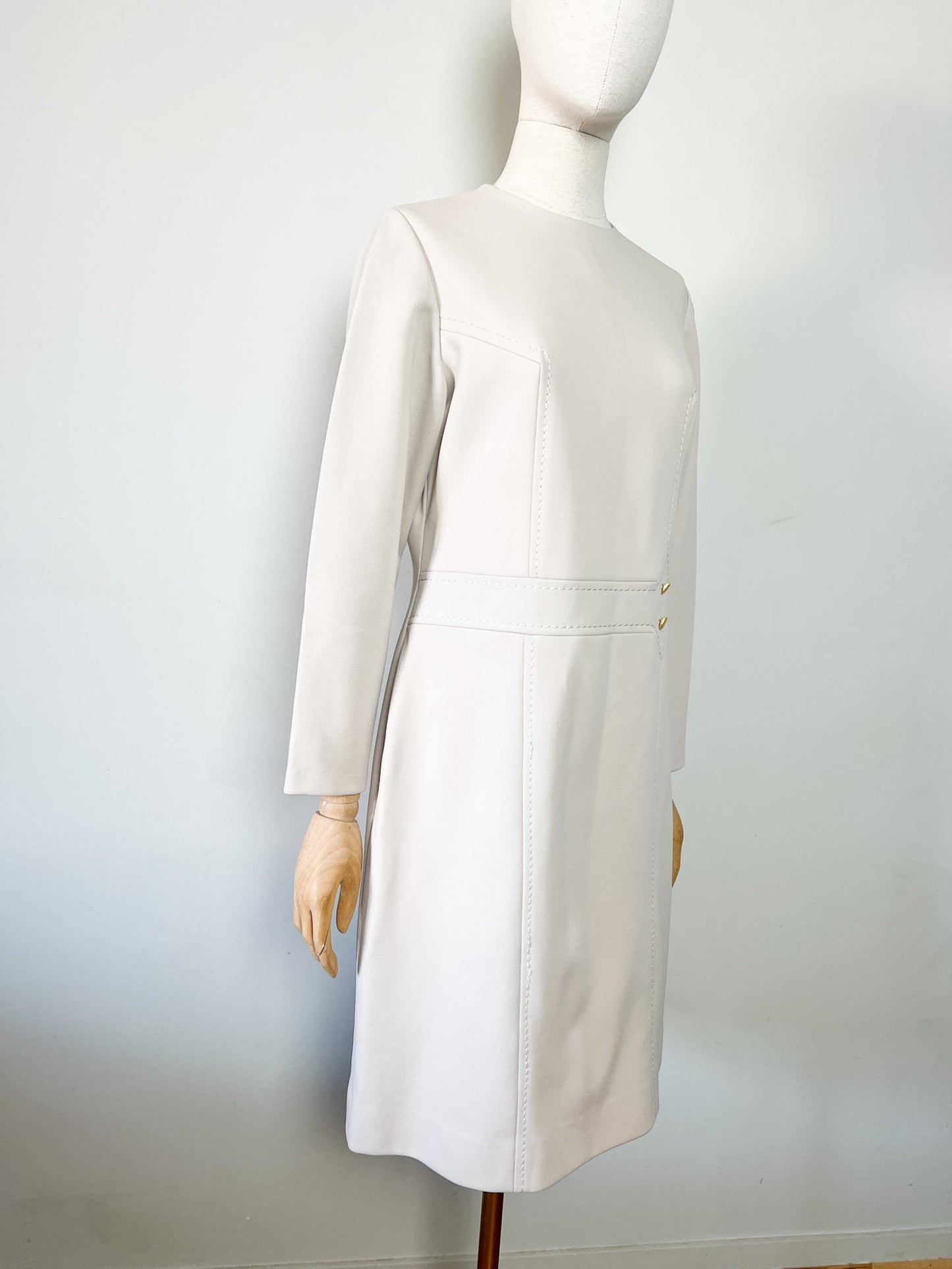 Robe Midi Crème Vintage Années 60 Ritournelle - Coupe Structurée - T. 36/38
