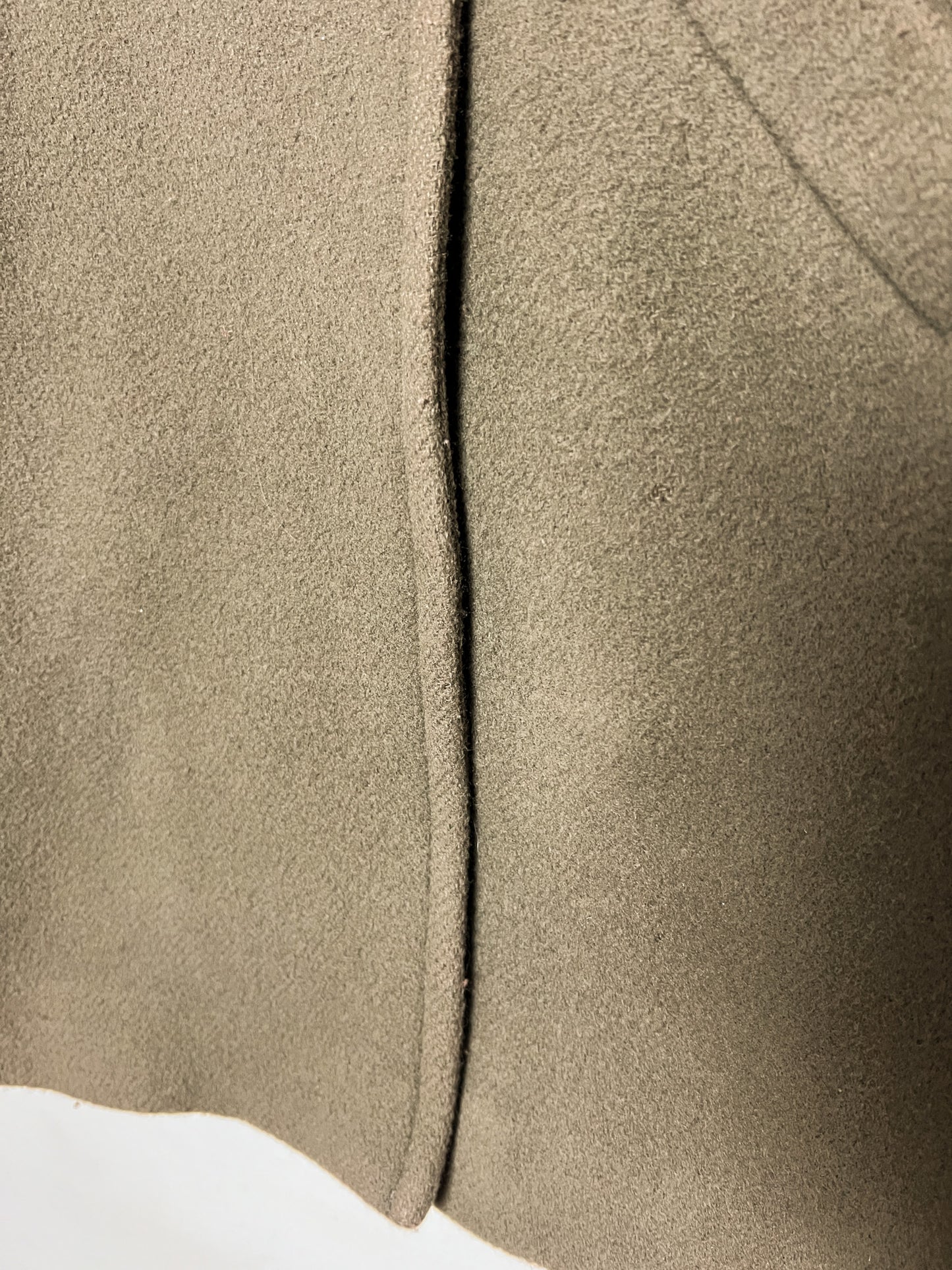 Manteau Kaki 80% Laine Pablo - Col Large Rétro - Coupe Cintrée T. 38