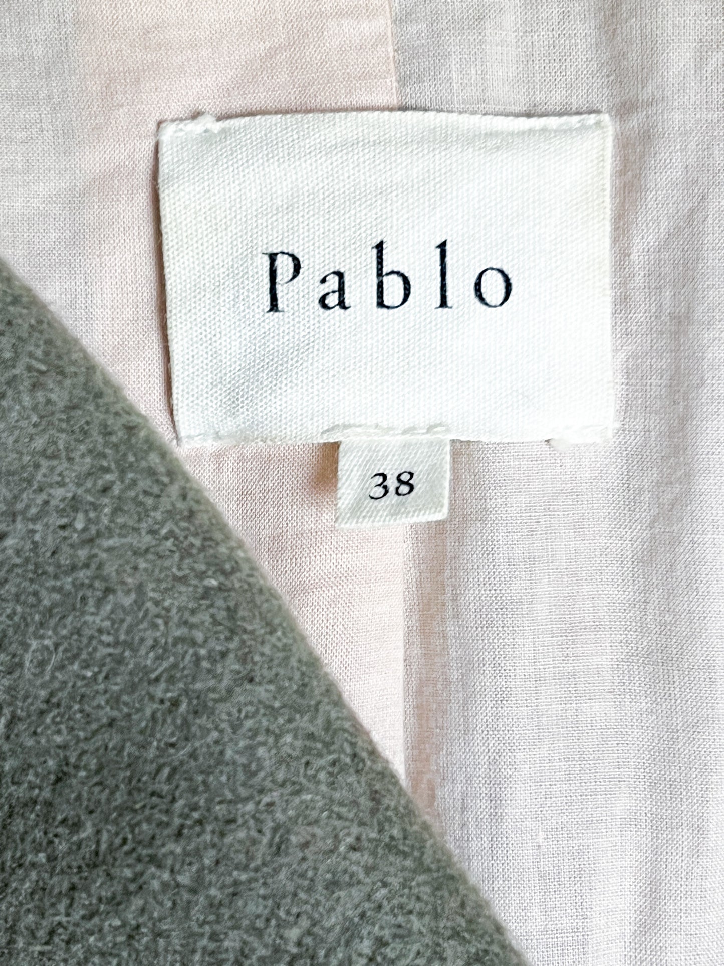Manteau Kaki 80% Laine Pablo - Col Large Rétro - Coupe Cintrée T. 38