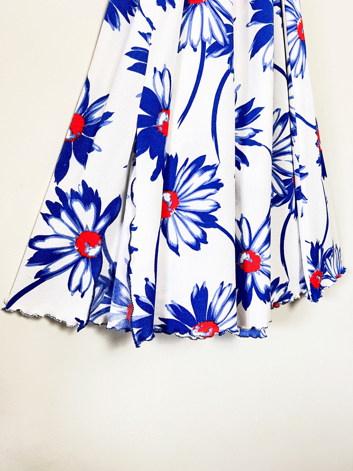 Robe Midi Vintage Années 70 80 Scintillante – Détails Tressés & Imprimé Fleuri – Taille 36/38 (S)