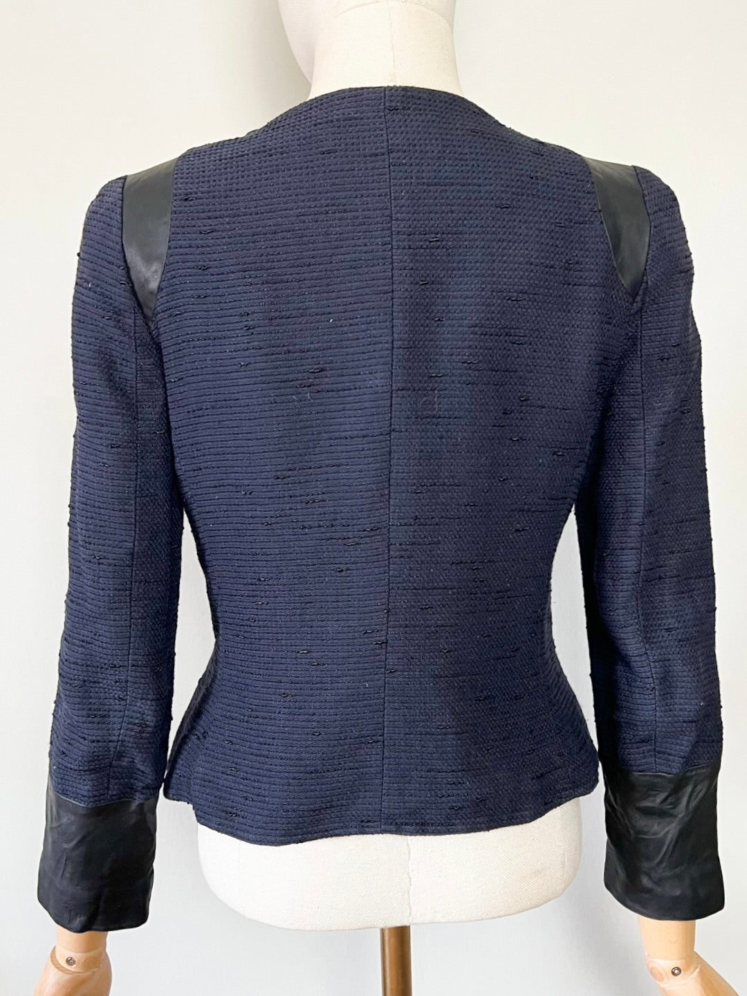 Veste– Marine & Cuir d’Agneau - Chic/Rock Modèle Valentin Claudie Pierlot – Taille 36
