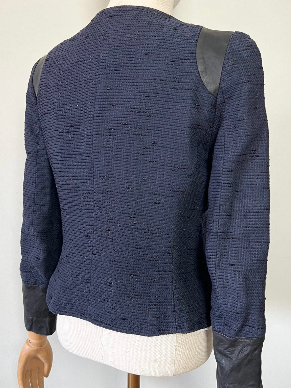 Veste– Marine & Cuir d’Agneau - Chic/Rock Modèle Valentin Claudie Pierlot – Taille 36