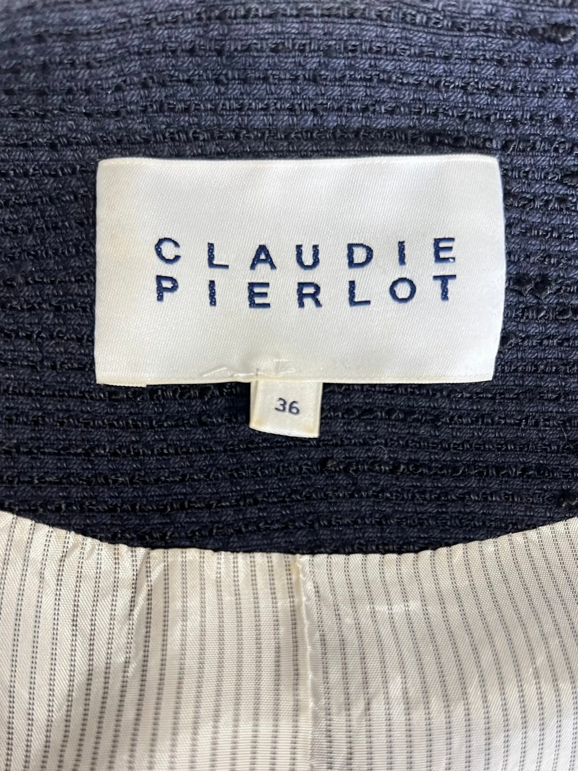 Veste– Marine & Cuir d’Agneau - Chic/Rock Modèle Valentin Claudie Pierlot – Taille 36