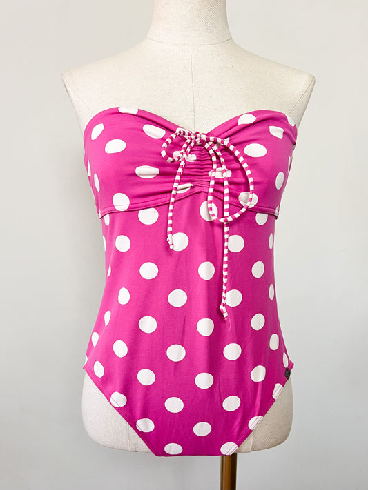Maillot de Bain 1 Pièce Banana Moon – Rose Fuchsia à Pois – Look Rétro Pin-up – Taille 40