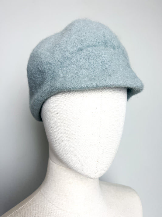 Béret Visière Vintage - Angora et Laine - T. 54 - Coloris Gris Glacier