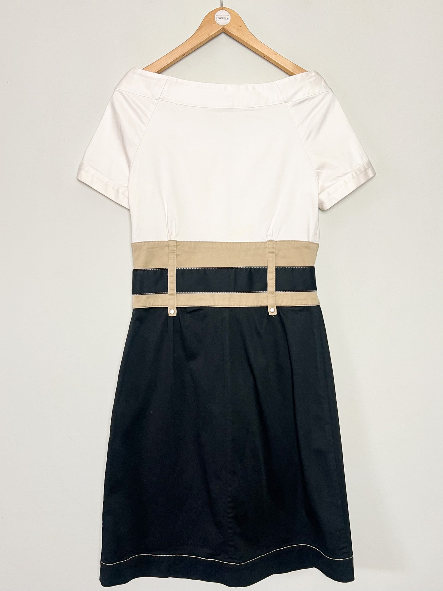 Robe Fourreau Adolfo Dominguez – Style "Saharienne Chic" – Tricolore – Taille 40