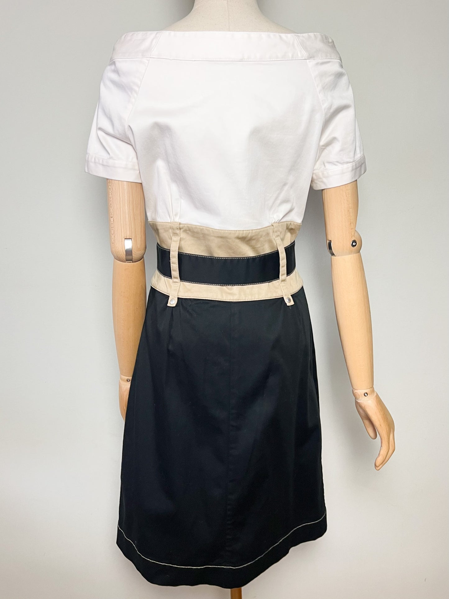 Robe Fourreau Adolfo Dominguez – Style "Saharienne Chic" – Tricolore – Taille 40
