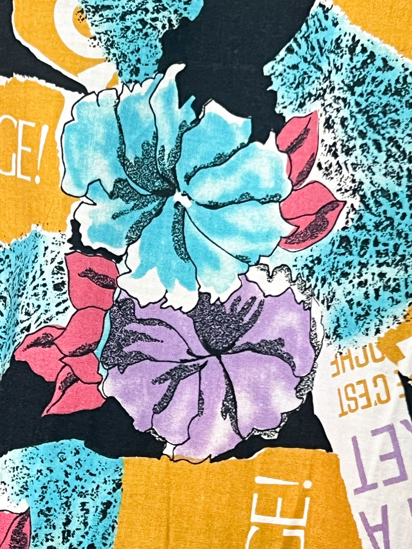 Robe Midi Vintage Années 80 90– Imprimé Fleuri Multicolore – 100% Coton – Cécile D'Orges – Taille 40/42
