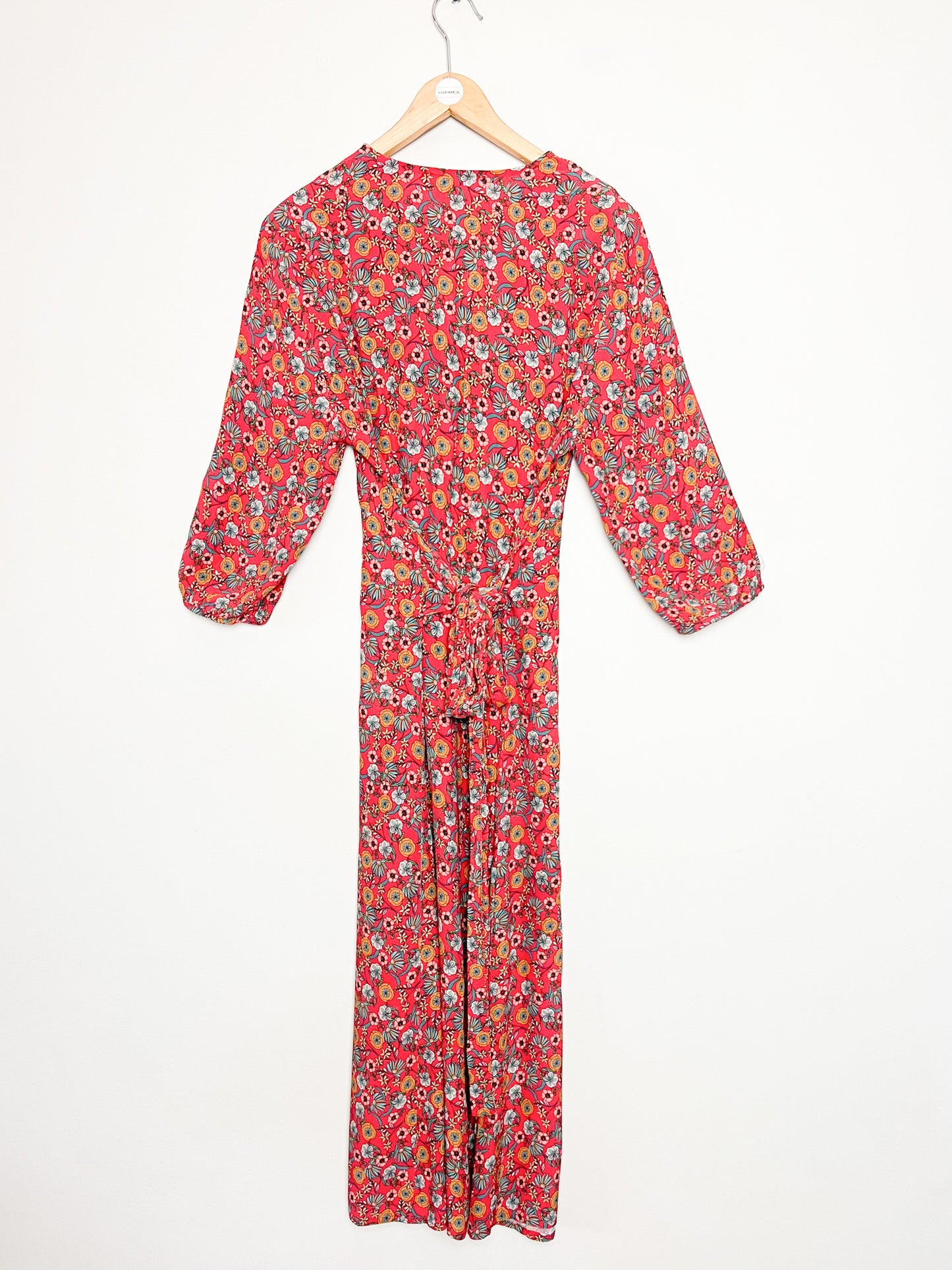 Robe Midi– Fleuri Rouge Pâle – Antoine & Lili – Modèle Charlie – T40/42