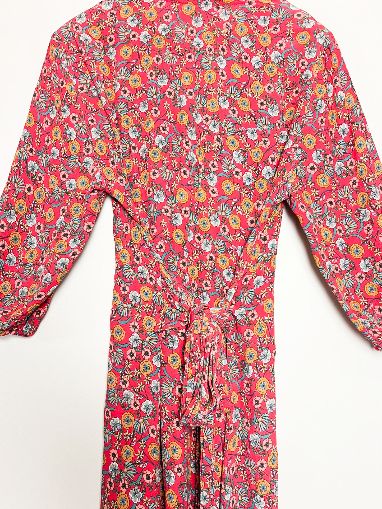 Robe Midi– Fleuri Rouge Pâle – Antoine & Lili – Modèle Charlie – T40/42
