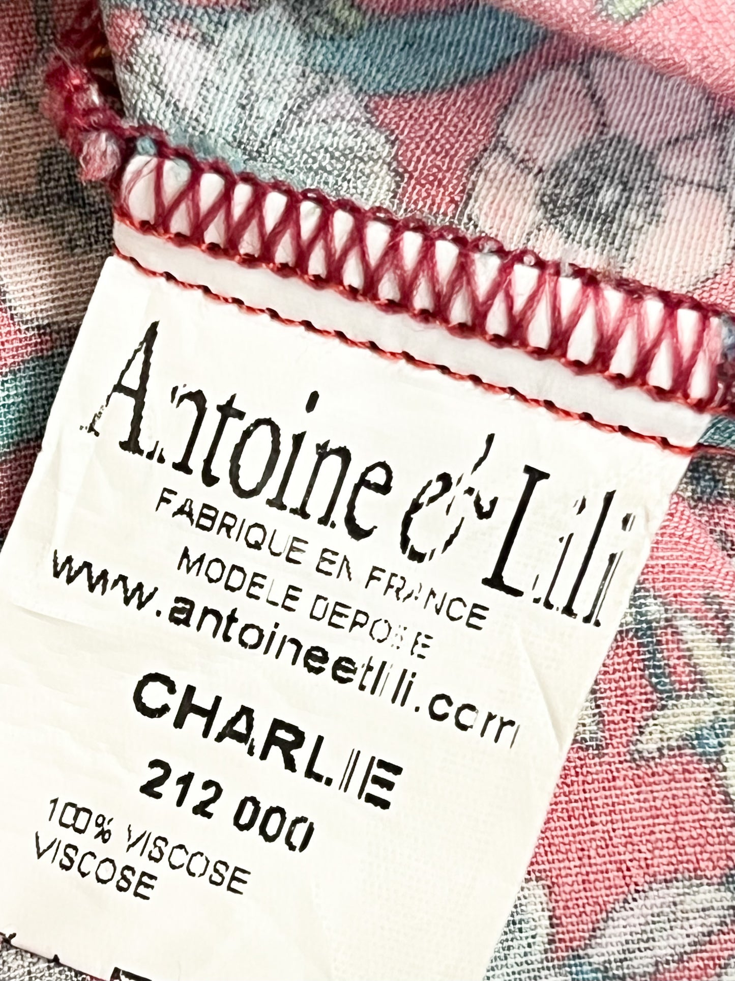 Robe Midi– Fleuri Rouge Pâle – Antoine & Lili – Modèle Charlie – T40/42