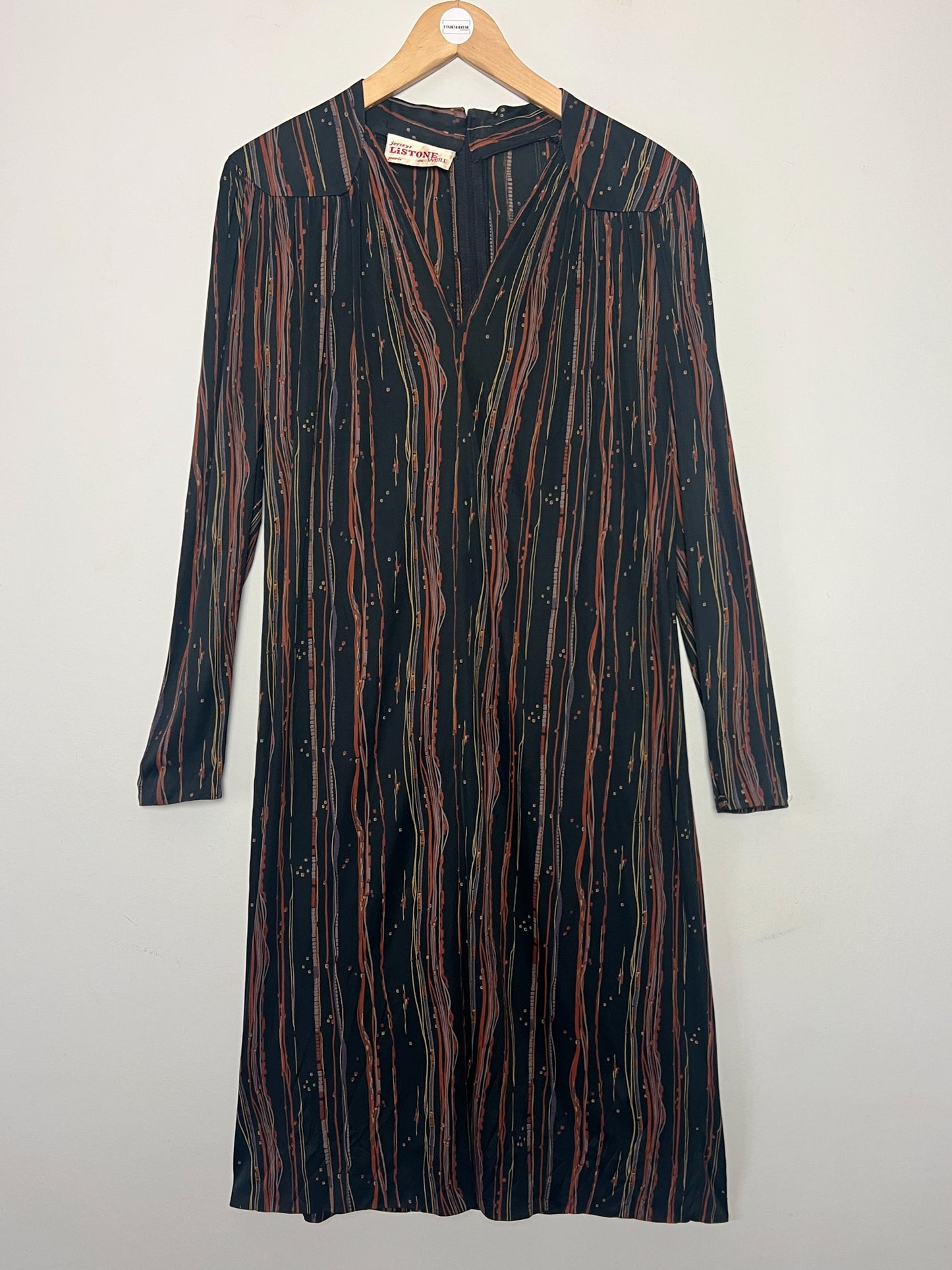 Robe Vintage Weill - Jerseys Listone - Imprimé Géométrique - T. 38 (M) - Acétate