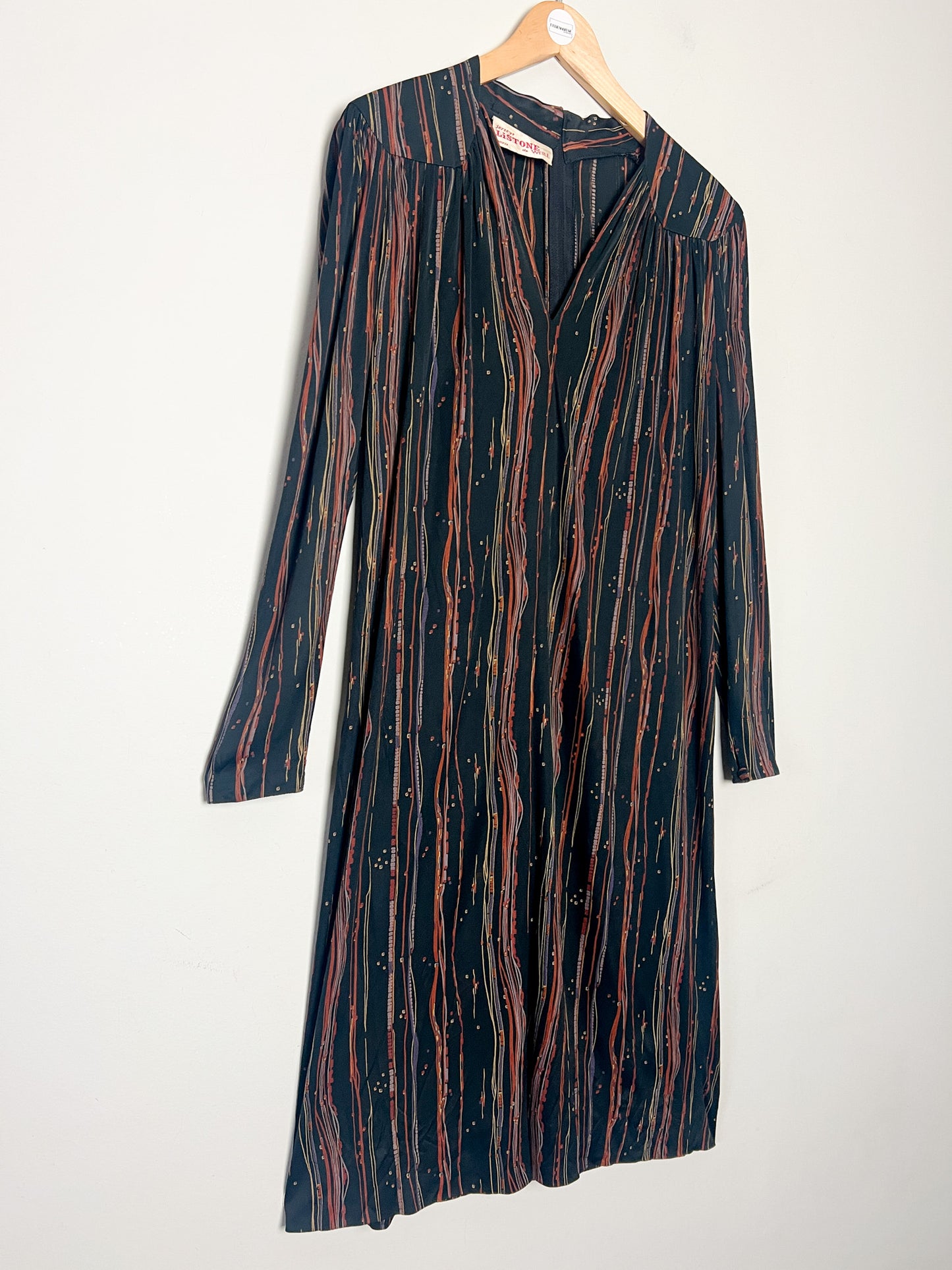 Robe Vintage Weill - Jerseys Listone - Imprimé Géométrique - T. 38 (M) - Acétate
