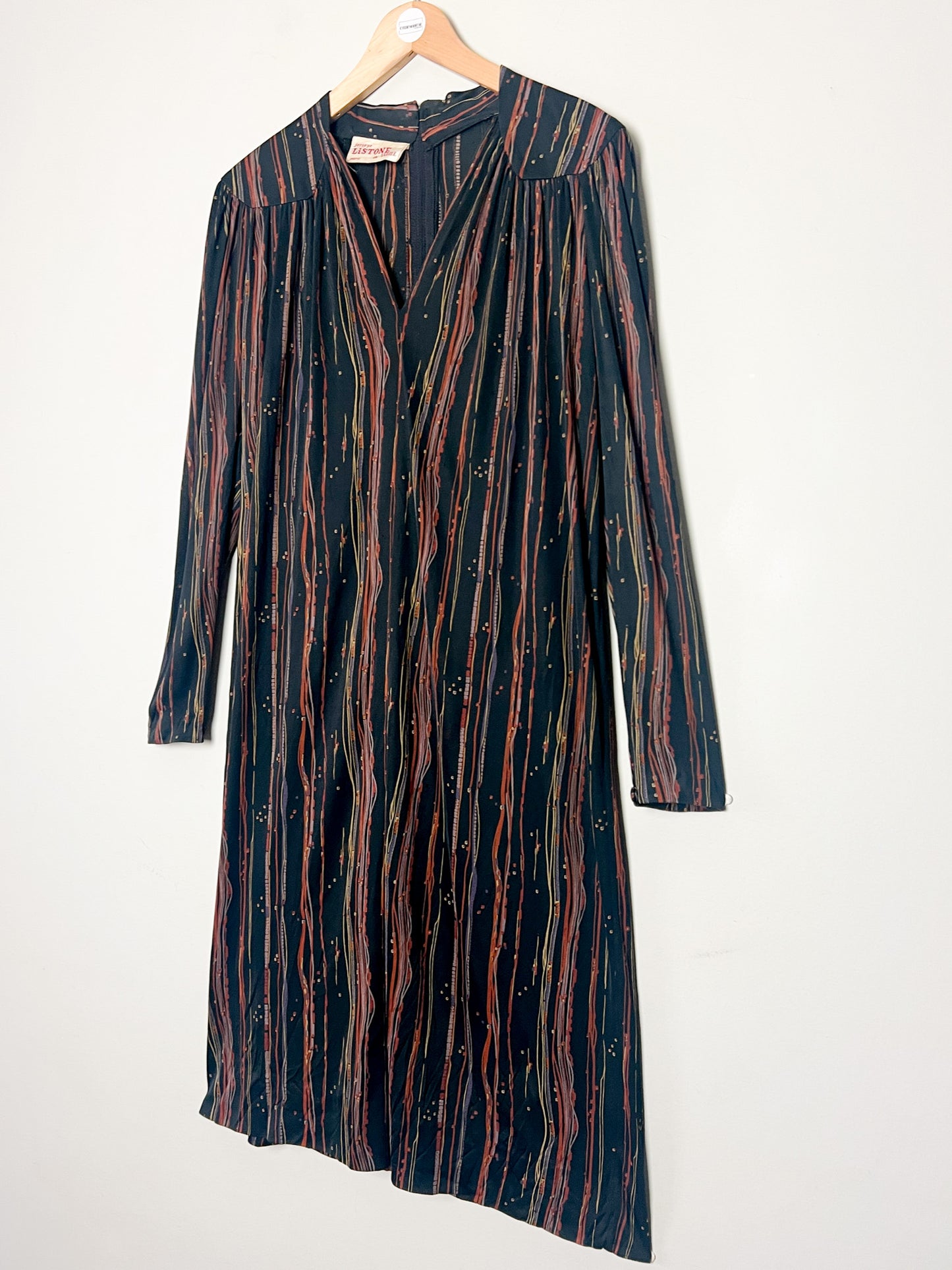 Robe Vintage Weill - Jerseys Listone - Imprimé Géométrique - T. 38 (M) - Acétate