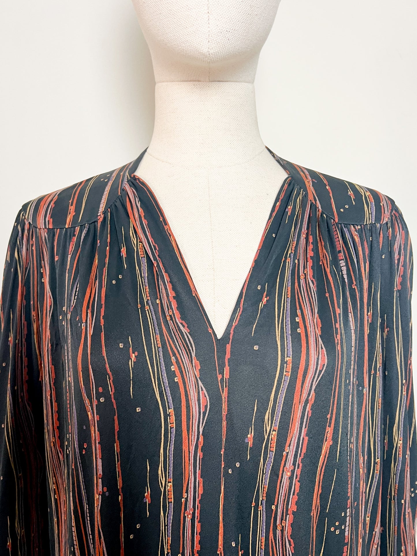 Robe Vintage Weill - Jerseys Listone - Imprimé Géométrique - T. 38 (M) - Acétate