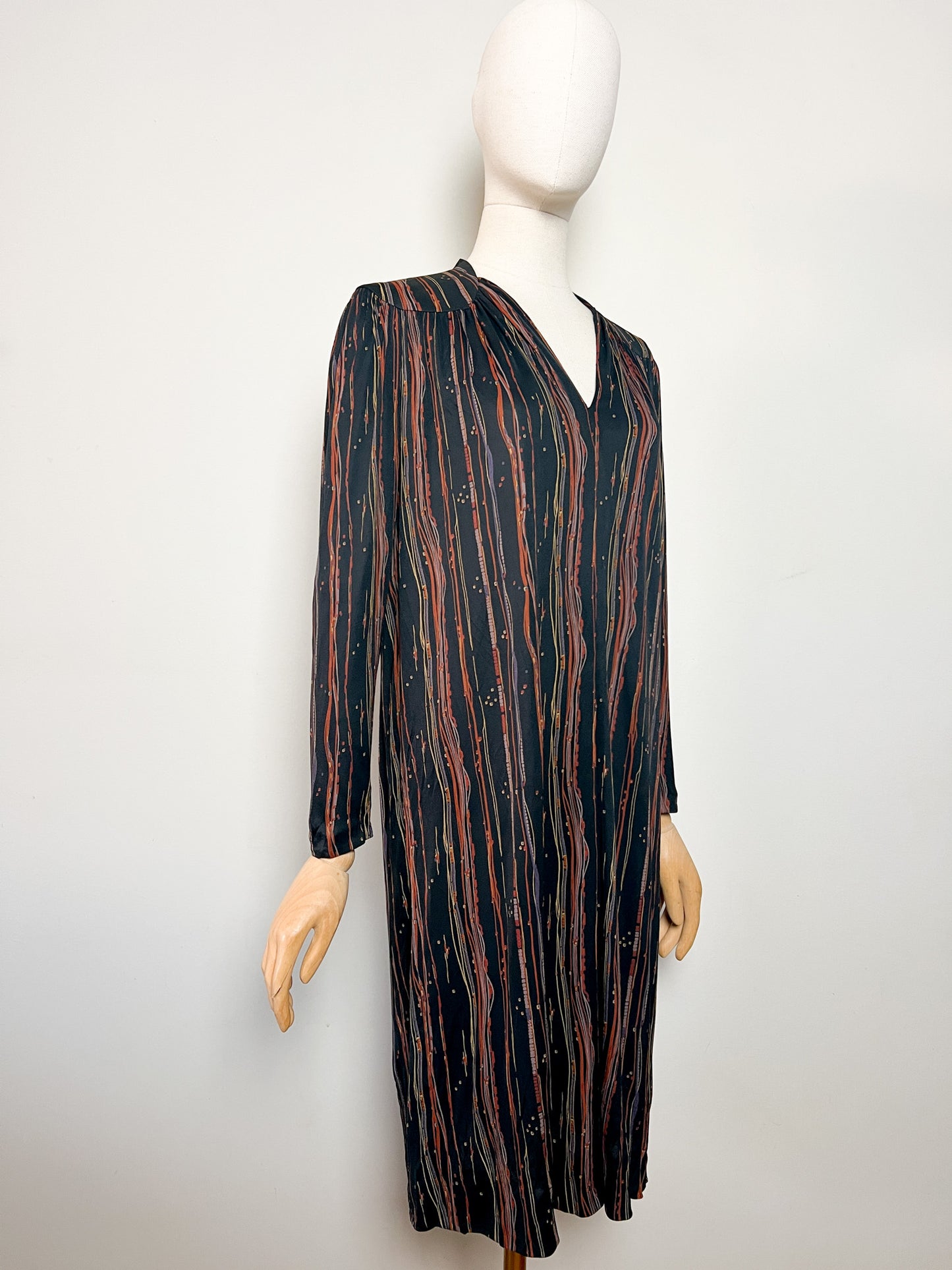 Robe Vintage Weill - Jerseys Listone - Imprimé Géométrique - T. 38 (M) - Acétate
