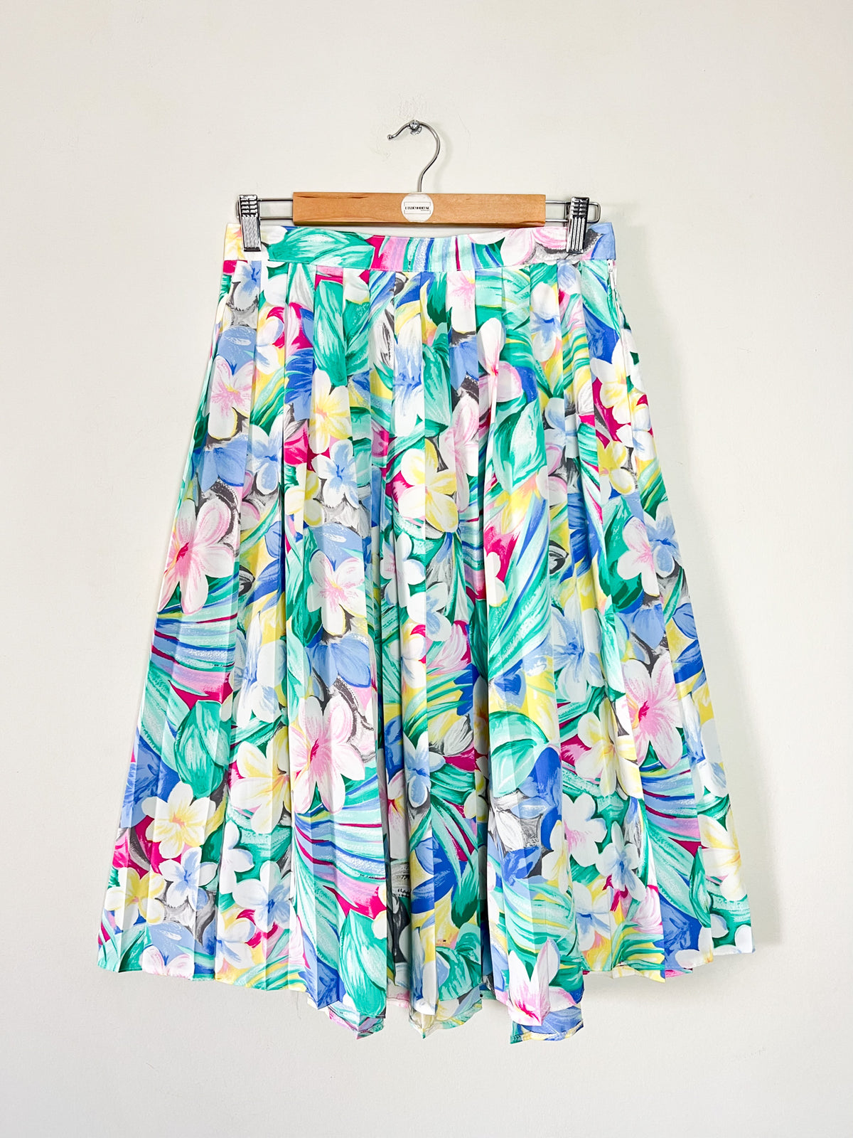 Jupe Plissée Vintage Années 90 Imprimé Floral Fluide Penney – Tons Pastel & Lumineux – T38