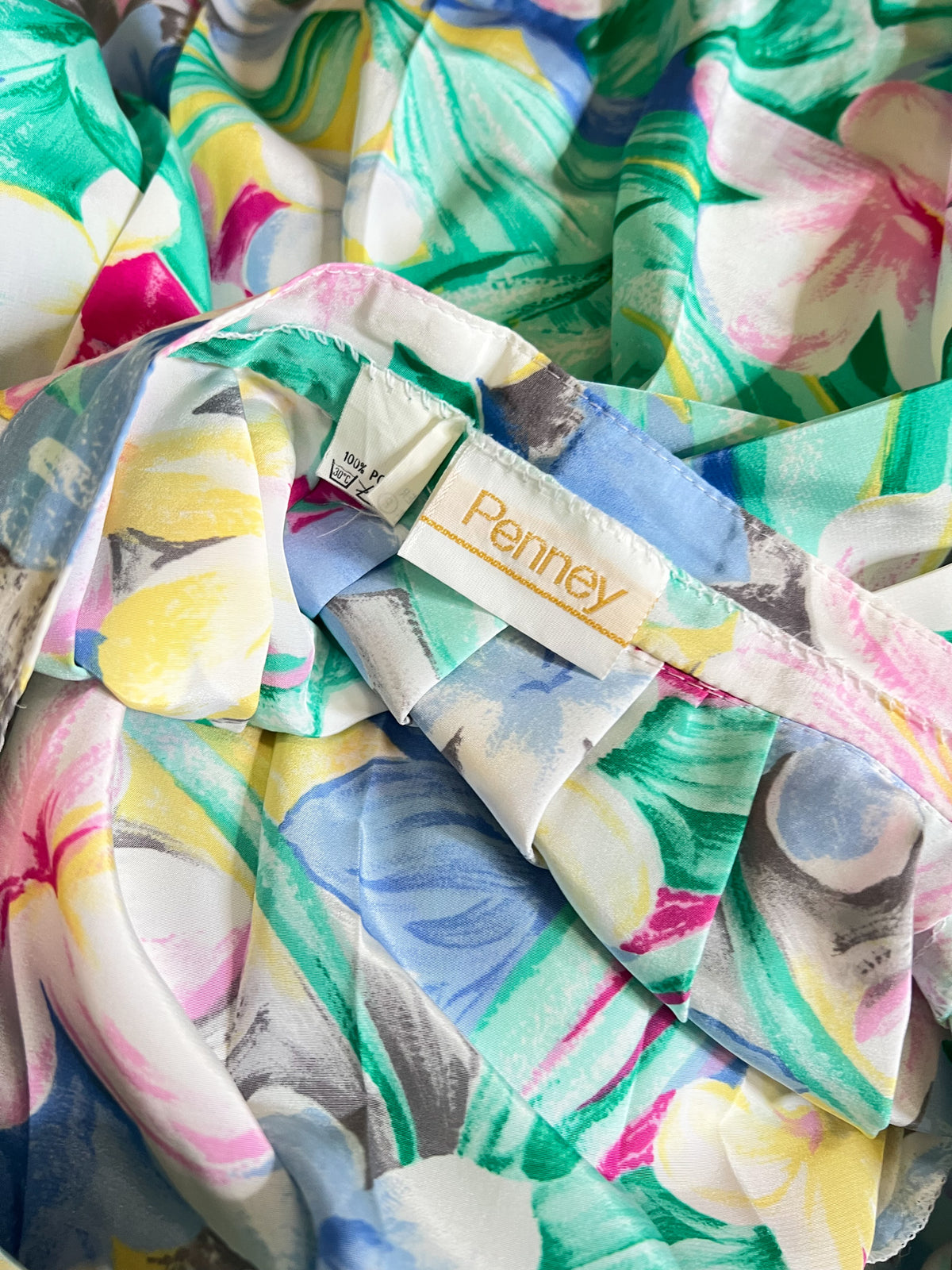 Jupe Plissée Vintage Années 90 Imprimé Floral Fluide Penney – Tons Pastel & Lumineux – T38