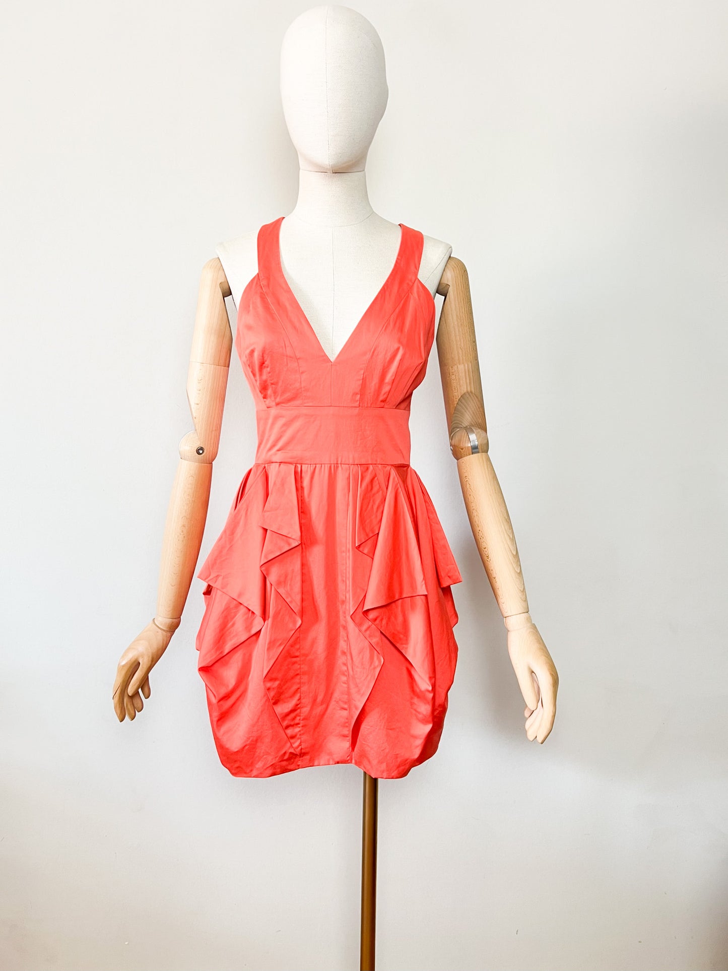 Robe Structurée Cocktail French Connection Orange Doux – Dos Croisé – T34/36