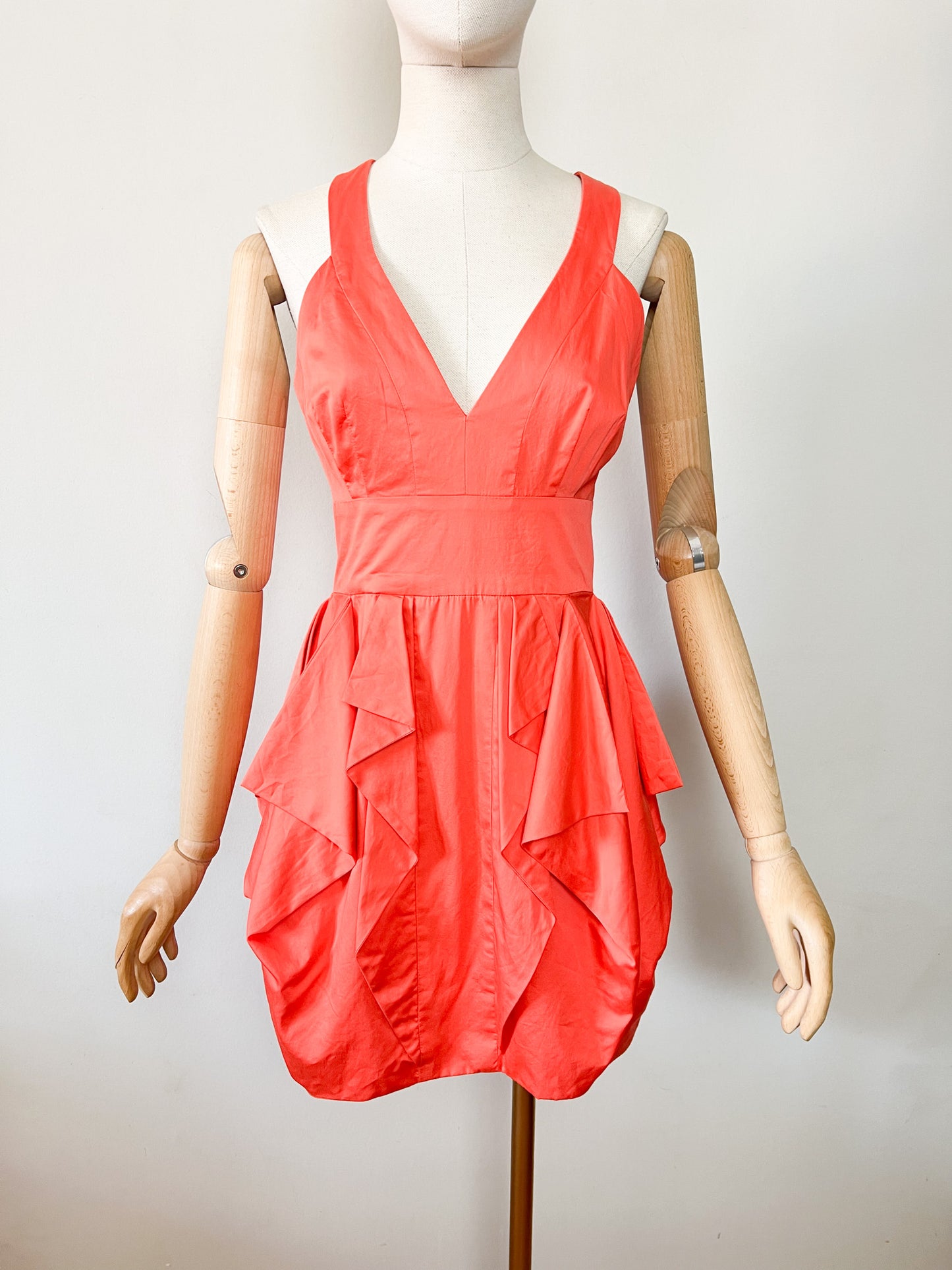 Robe Structurée Cocktail French Connection Orange Doux – Dos Croisé – T34/36