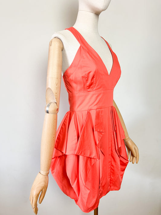 Robe Structurée Cocktail French Connection Orange Doux – Dos Croisé – T34/36