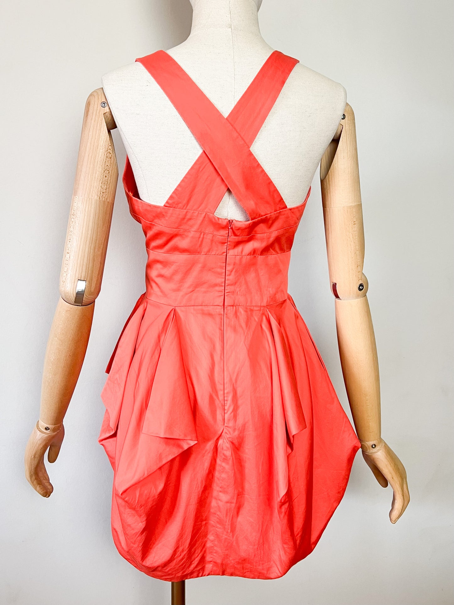 Robe Structurée Cocktail French Connection Orange Doux – Dos Croisé – T34/36